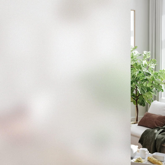 HIDBEA Frosted Window Privacy Film Heat Control UV Blocking, Static Cling Non-Adhesive Reusable Door coverings for Bathroom Home Office (Frosted 17.7 Inch x 8.2 Feet)