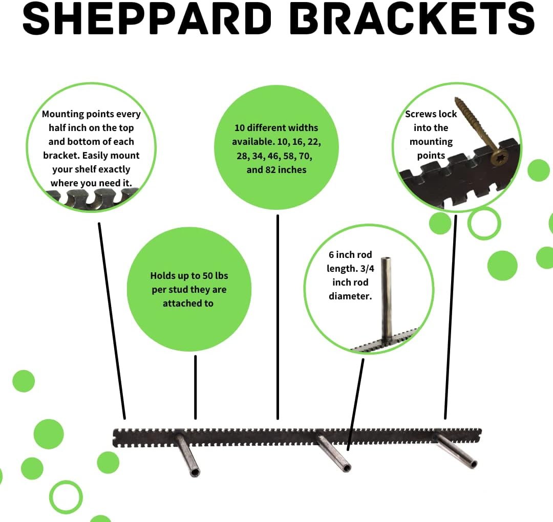 Floating Shelf Brackets - Sheppard Brackets - Easy Install - Heavy Duty (40 inch)