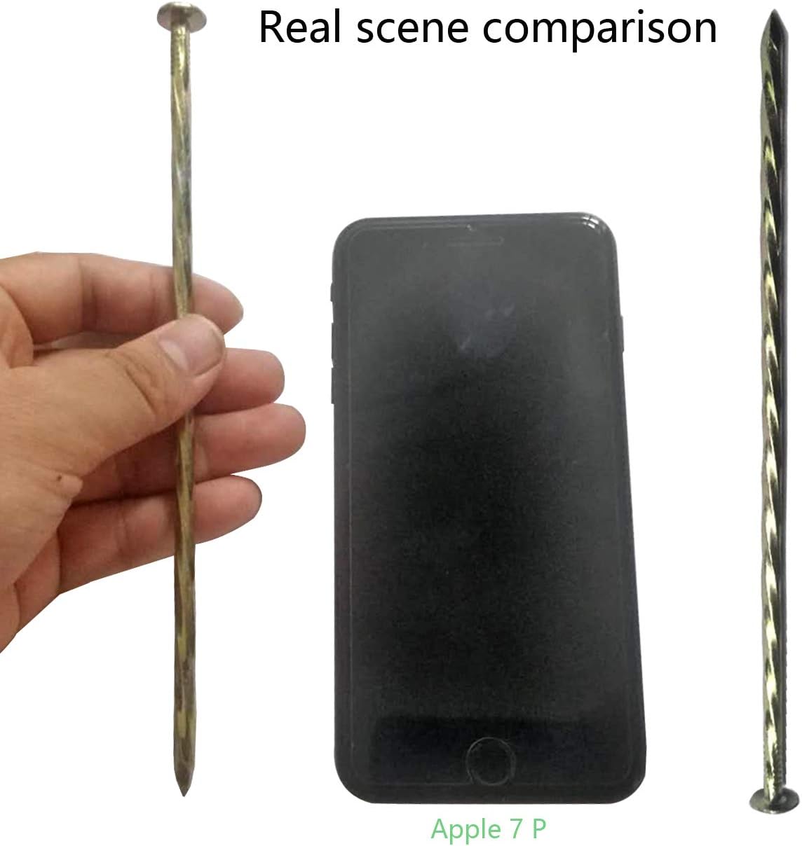 100 Pack - 8" Solid Galvanized Non-Rust Metal Garden Stakes, Spiral Landscape Edging Spikes/Anchors, for Paver Edging, Weed Barriers, Turf, House Construction, Carpentry Nail, Tent, Garden Plants