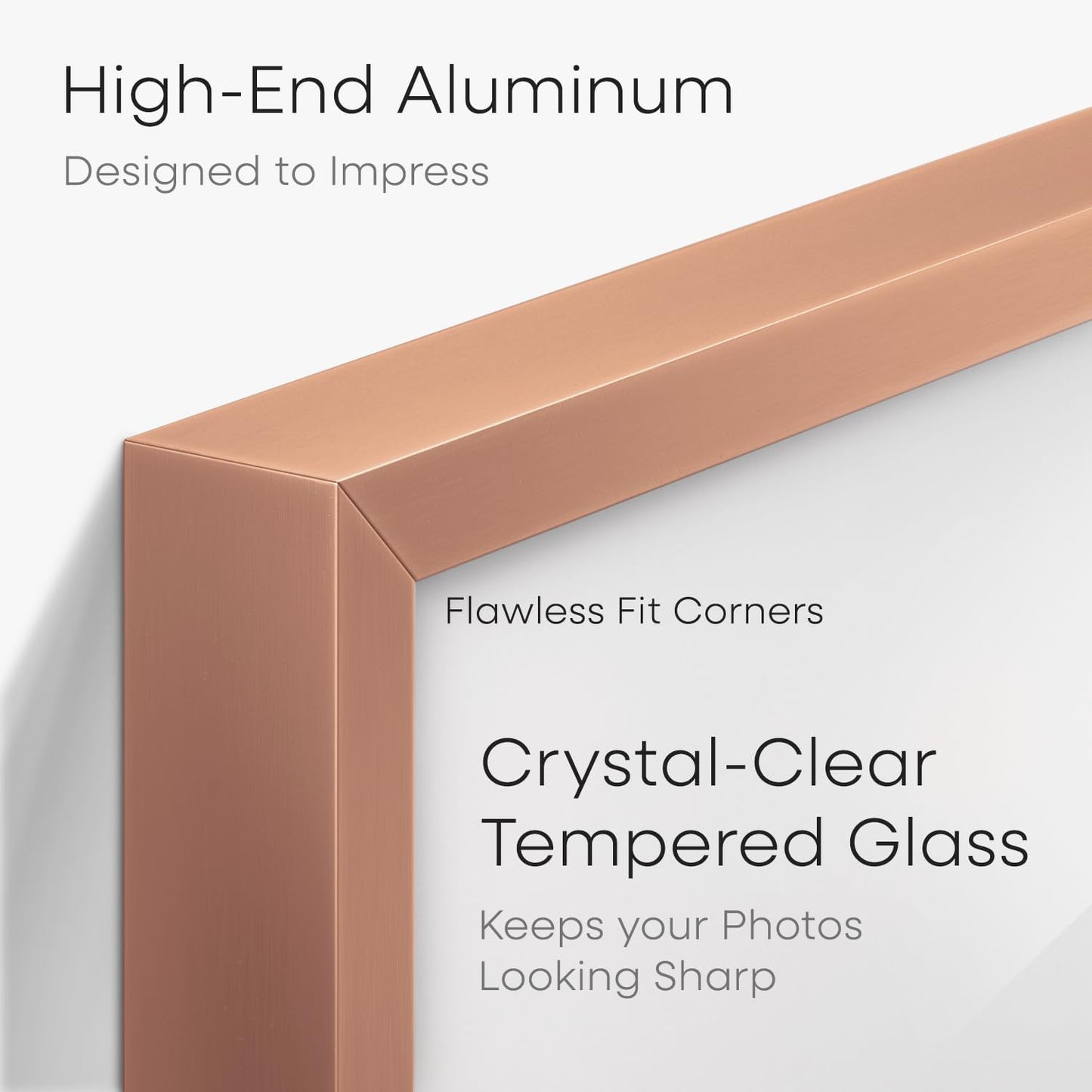 Homeforia 8.5x14 Marriage License Frame, High End Metal 8.5 x 14 Rose Gold Marriage Certificate Frames, 14x8.5 Picture Frame for Wall & Tabletop, 8.5x14 Photo Frame, Tempered Glass, Wall Kit, Set of 1