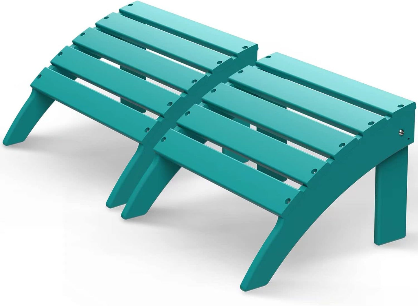 GREENVINES Adirondack-Ottoman | Set of 2 | HDPE Plastic | Outdoor Footrest | All Weather | Foot Rest | Foot Stool | Aqua | for Adirondack Chair | for Patio Backyard Pool