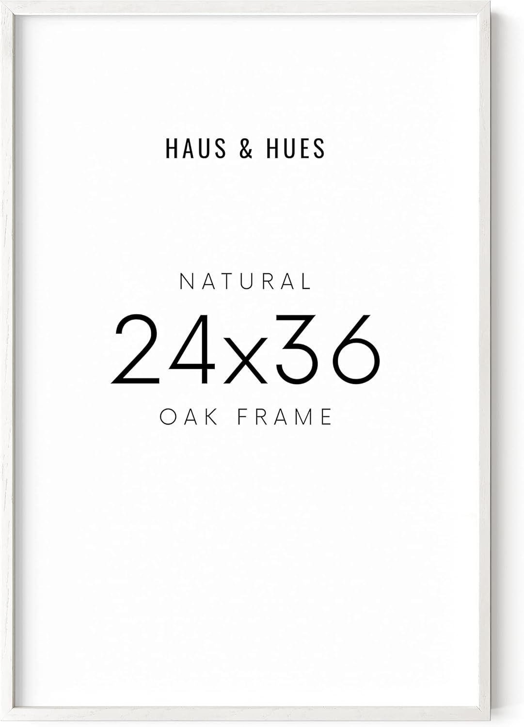 HAUS AND HUES 24 x 36 Poster Frame - Set of 1 24x36 White Poster Frame, Wooden Picture Frames, 24x36 Poster Frame White Poster Frames 24x36, Poster Frame 24x36 Frame White Frame (White Oak Frame)