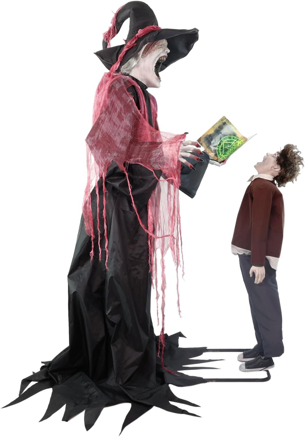 Haunted Hill Farm 7-Ft Animatronic Soul Harvester by Tekky, Halloween Animatronic, Spooky Prop & Party Decoration, Indoor & Covered Outdoor Creepy Witch Decor Motion-Activated Lights & Sound, LifeSize