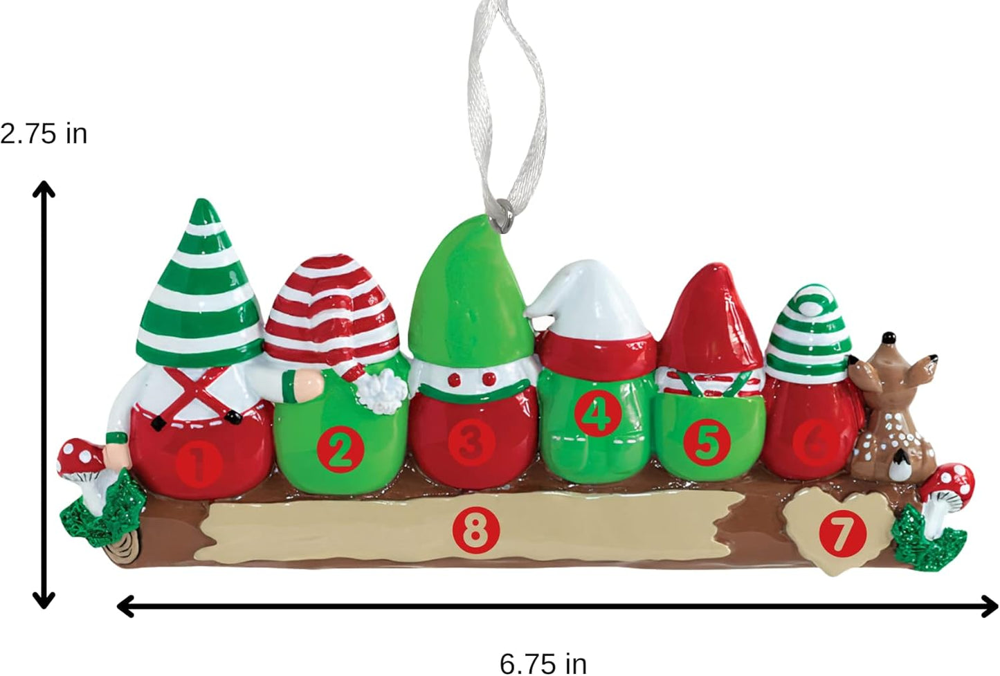 2025 Family Christmas Ornament – Personalized Ornament for Families – Custom Gnome Family Ornament – Holiday Tree Decoration Keepsake Gift (Family 6)