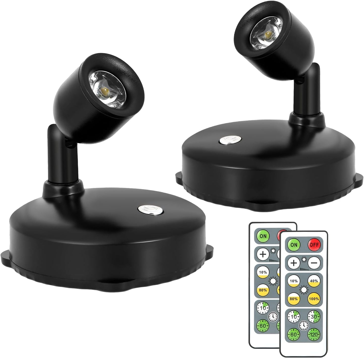 Cordless Spotlight Battery Operated, LED Plant Light, Dimmable Accent Light with Remote, Indoor Display Up Lighting for Picture Photo Tree Dartboard Wall Decor Painting Artwork Portrait