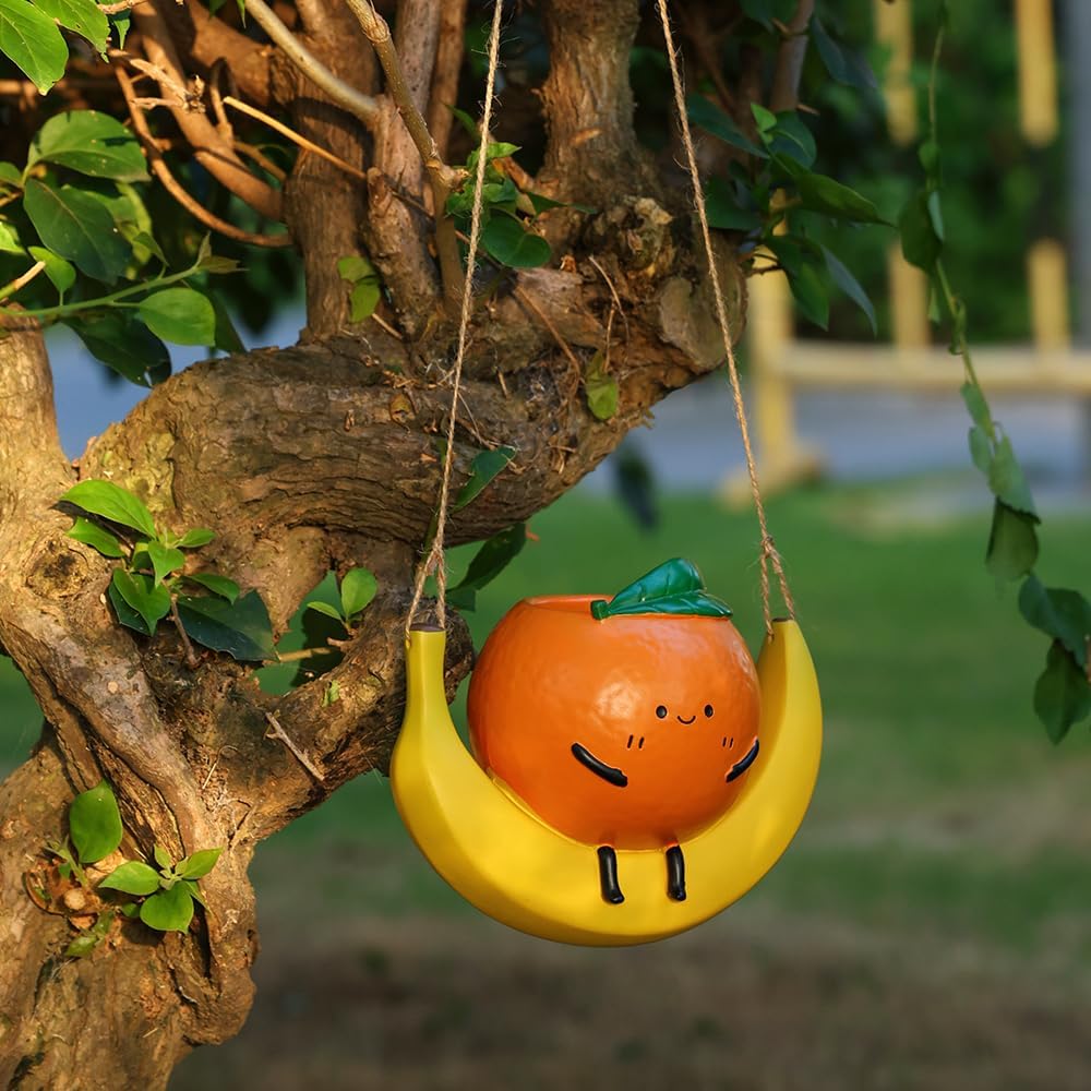 Hanging Swing Planter,Wall Planter， Indoor/Outdoor Resin Planter，Succulent Pots for String of Pearls - Hanging Plant Holder