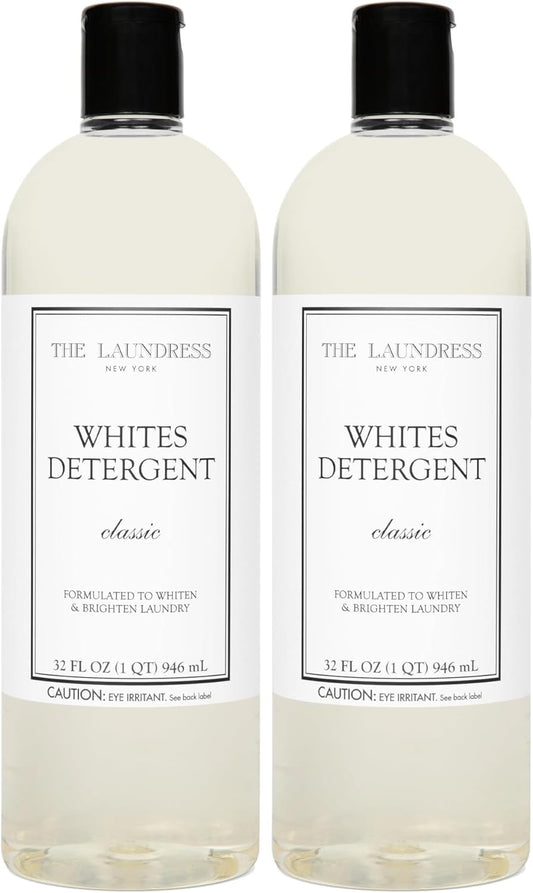 The Laundress Whites Detergent, Concentrated Laundry Detergent Liquid, Whiten & Brighten Clothes, Tough on Stains, Classic Scent, 32 oz. (Pack of 2)