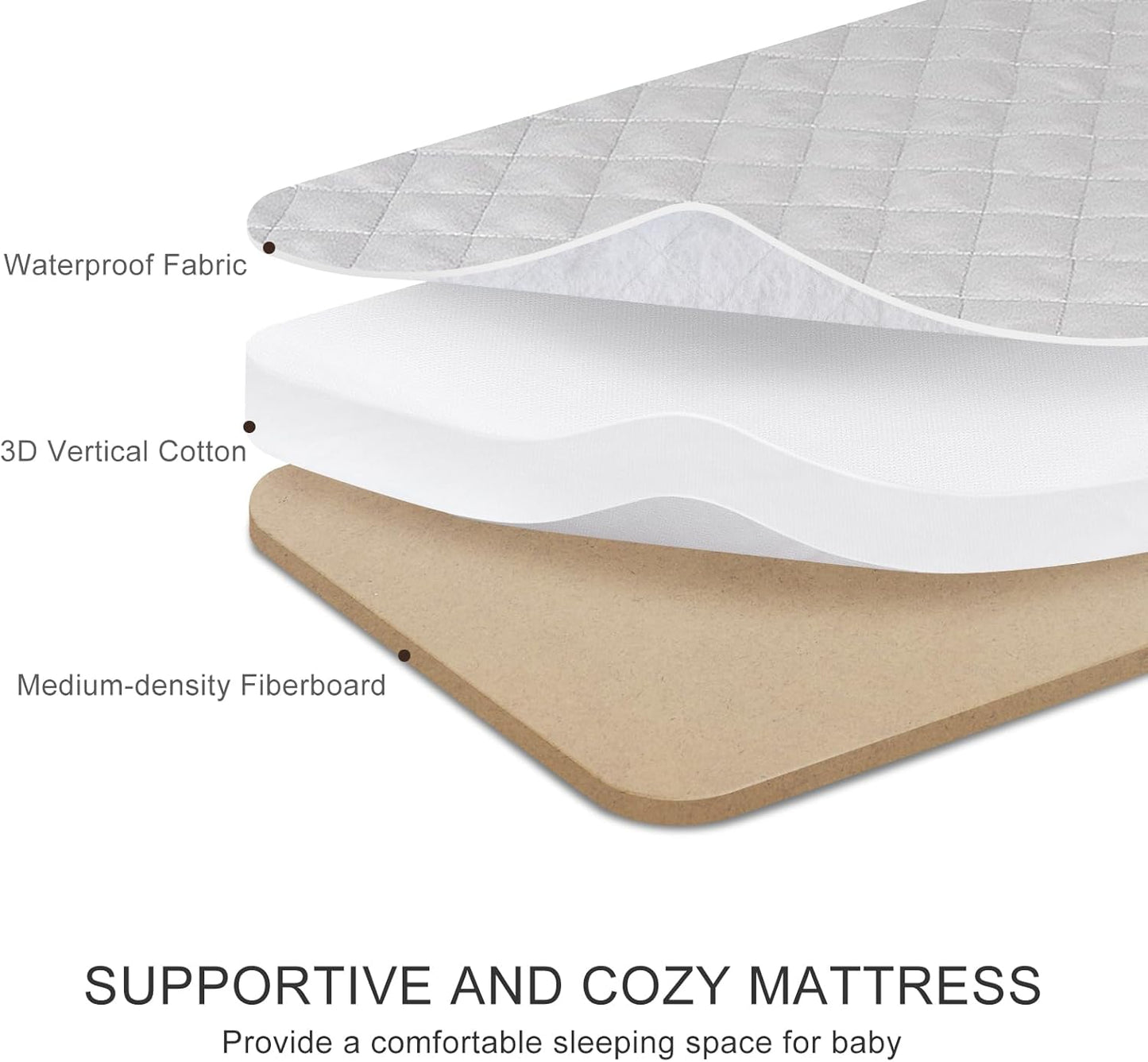 3 in 1 Baby Bassinet, Rocking Bassinets with Comfy Mattress and Wheels, Adjustable Height Bassinet Bedside Sleeper, Easy Folding Portable Crib for Newborn (Grey)