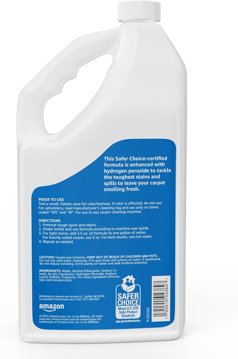 Amazon Basics Oxy Carpet Stain Remover Cleaner, Fresh Scent, 64 fl oz (Pack of 2)