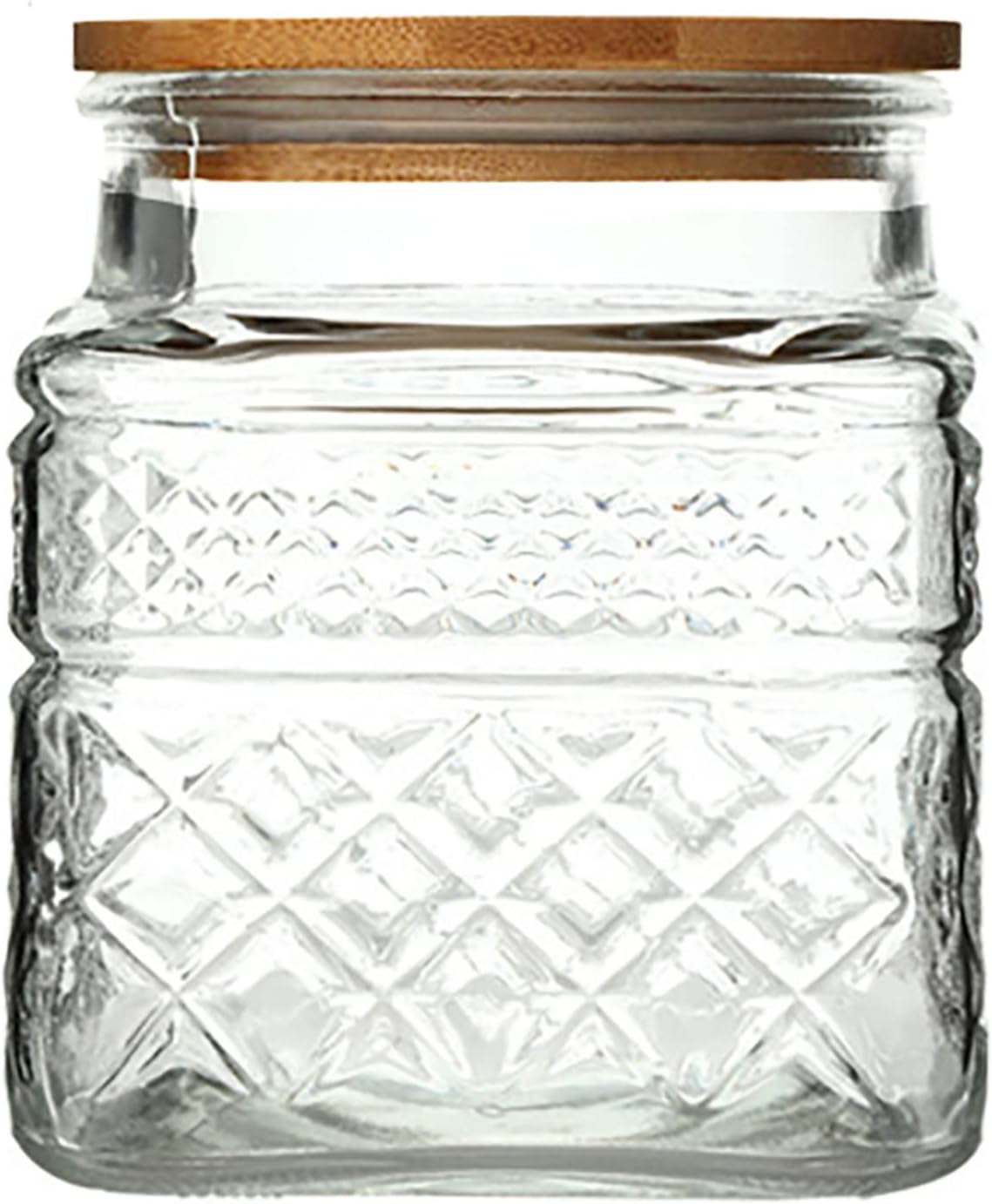 Glass Storage Jar, 38 FL OZ Glass Food Storage Canisters with Bamboo Lid, Kitchen Containers Decorative Jar Airtight Glass Jars For Cereal Nuts Snack Candy Cookies Coffee Tea