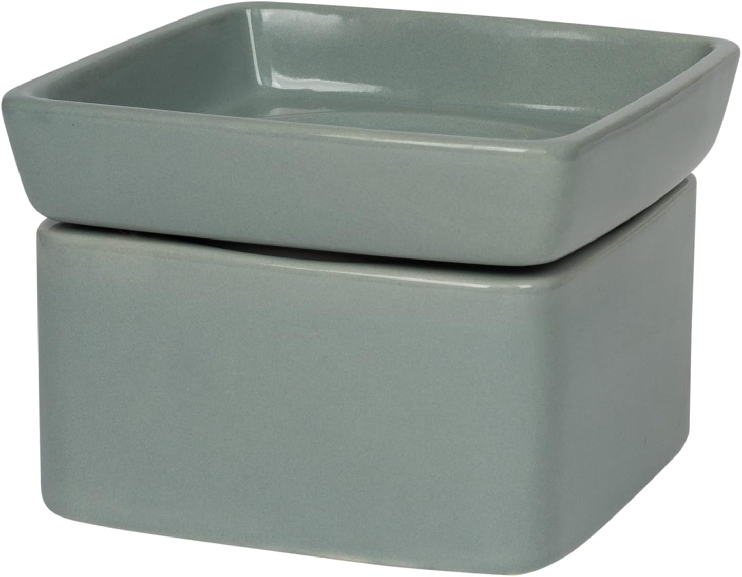 Ceramic Stoneware Electric 2-in-1 Tart Wax Oil Candle Warmer (1, Grey)