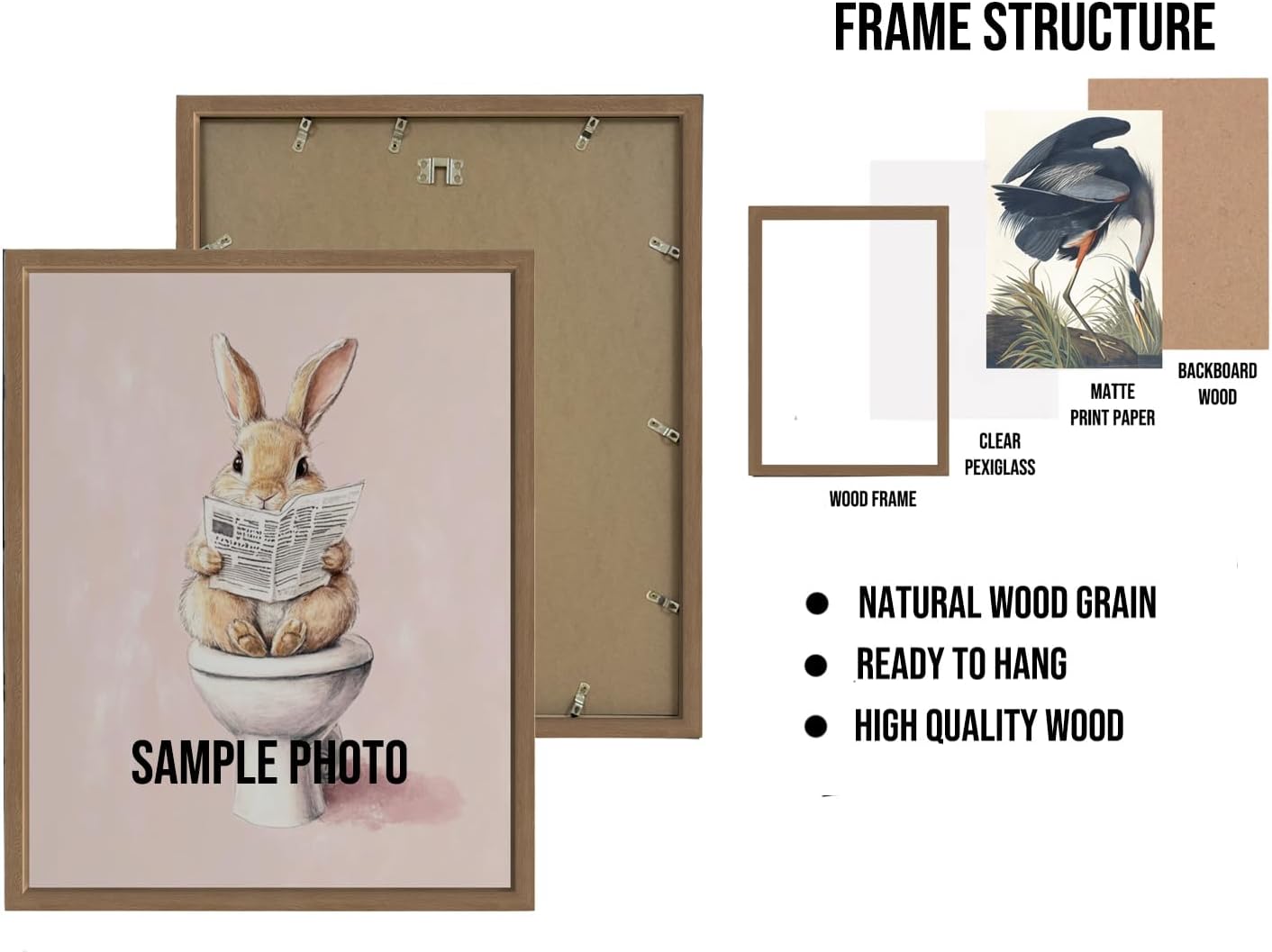 Deer in Forest Poster Art Print, Halloween Scary Vintage Wall Art Academia Spooky Painting Decoration for Horror Prints, Gothic Posters Bedroom Decor 89 (Deer in Forest, 16 x 20 inches, Wood Frame)