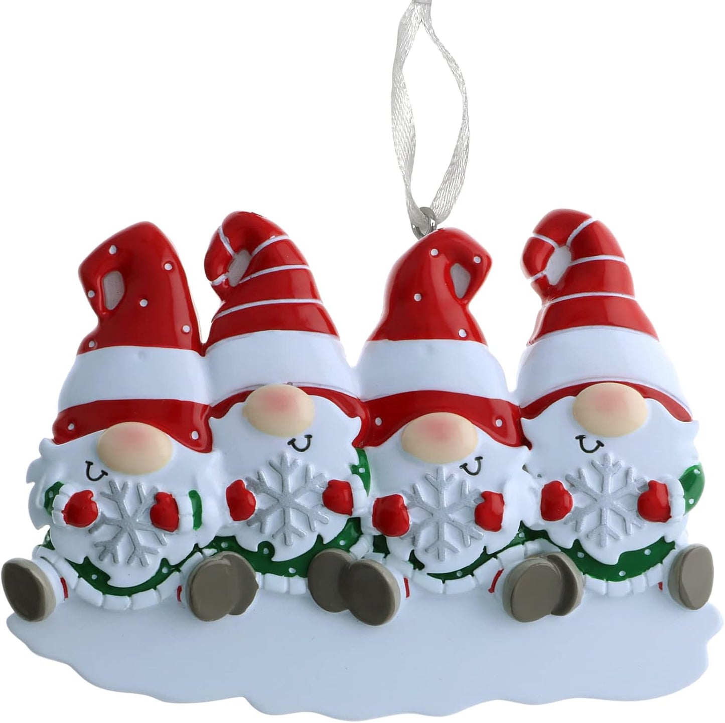 2025 Family Christmas Ornament – Personalized Ornament for Families – Custom Gnome Family Ornament – Holiday Tree Decoration Keepsake Gift (Family of 4)
