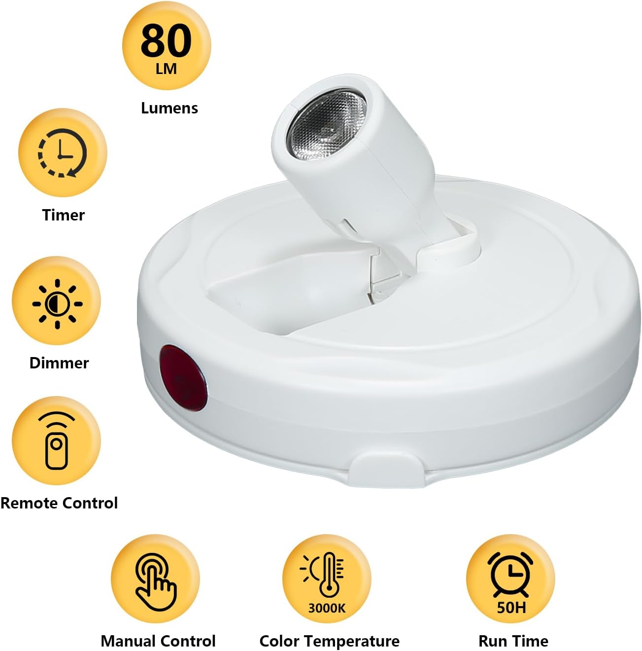 Cordless Spotlight Battery Powered, LED Accent Lighting with Remote and Timer, Display Puck Lights, Stick Uplight for Tree Portrait Gallery Picture Dartboard Painting Art Photo Plant