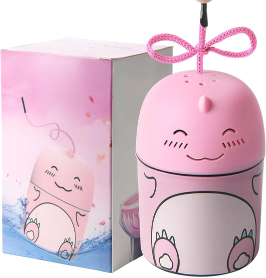 Toilet Bowl Cleaner-Cute Dinosaur-Shaped Toilet Bowl Cleaner Bottle Automatic Bathroom Toilet Tank Cleaner Easy-To-Use Septic Safe Toilet Cleaner in Bottle with Peach Scent (1, pink)