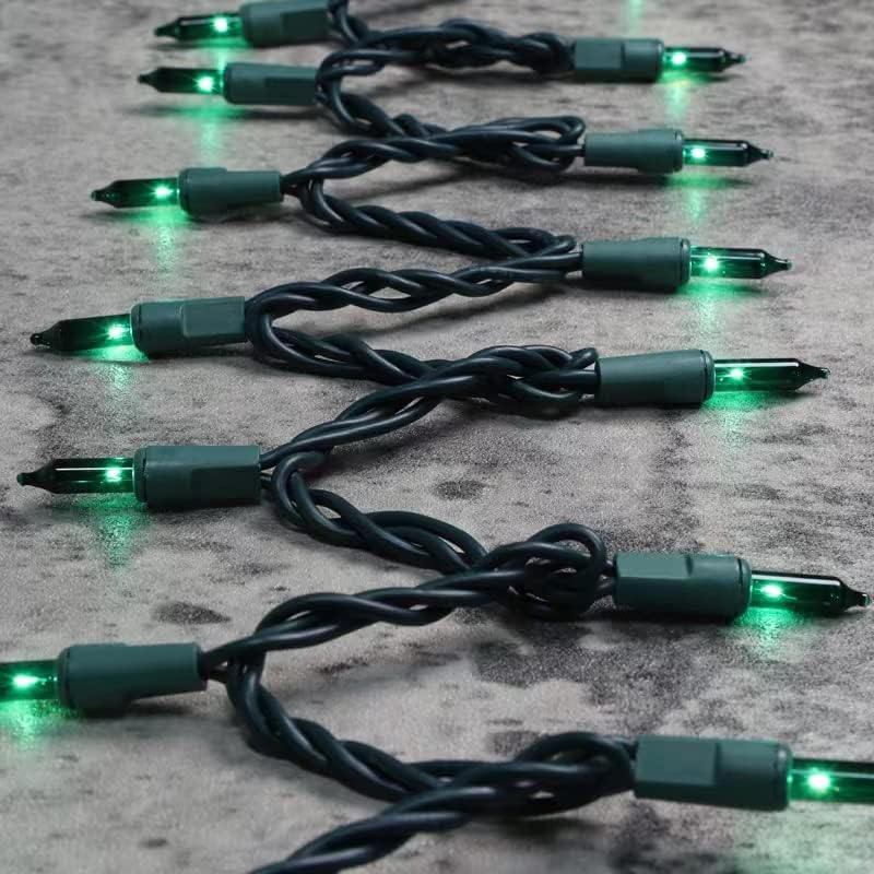 Green Wire,Green Incandescent Bulb 300 Mini String Lights for Indoor Christmas Tree Garland Birthday Wedding Party Festival Decoration