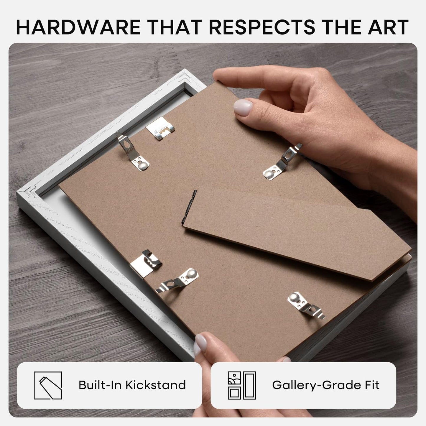 Homeforia 10x10 White Picture Frame, High-End Oak 10 x 10 Square Wooden Frames with Mat 8 by 8 Photo, 10by10 Wood Frame Matted to 8x8 Print, Wall or Tabletop Frames, Tempered Glass, Wall Kit, Set of 1