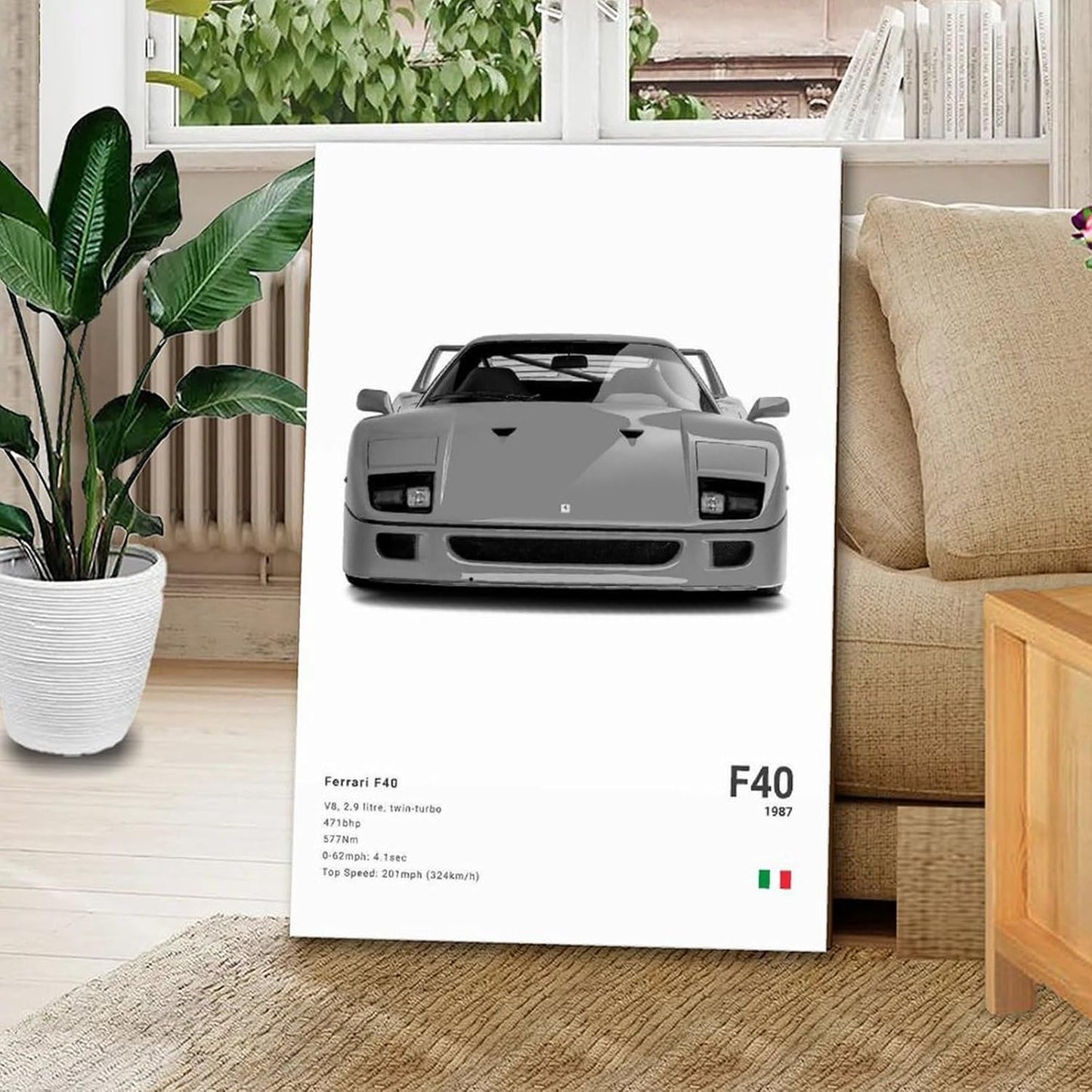 Farrari Car Posters For Walls Vintage Racing Car Canvas Prints For Home Decor Office Decor CFrame-style 12x18inch(30x45cm)