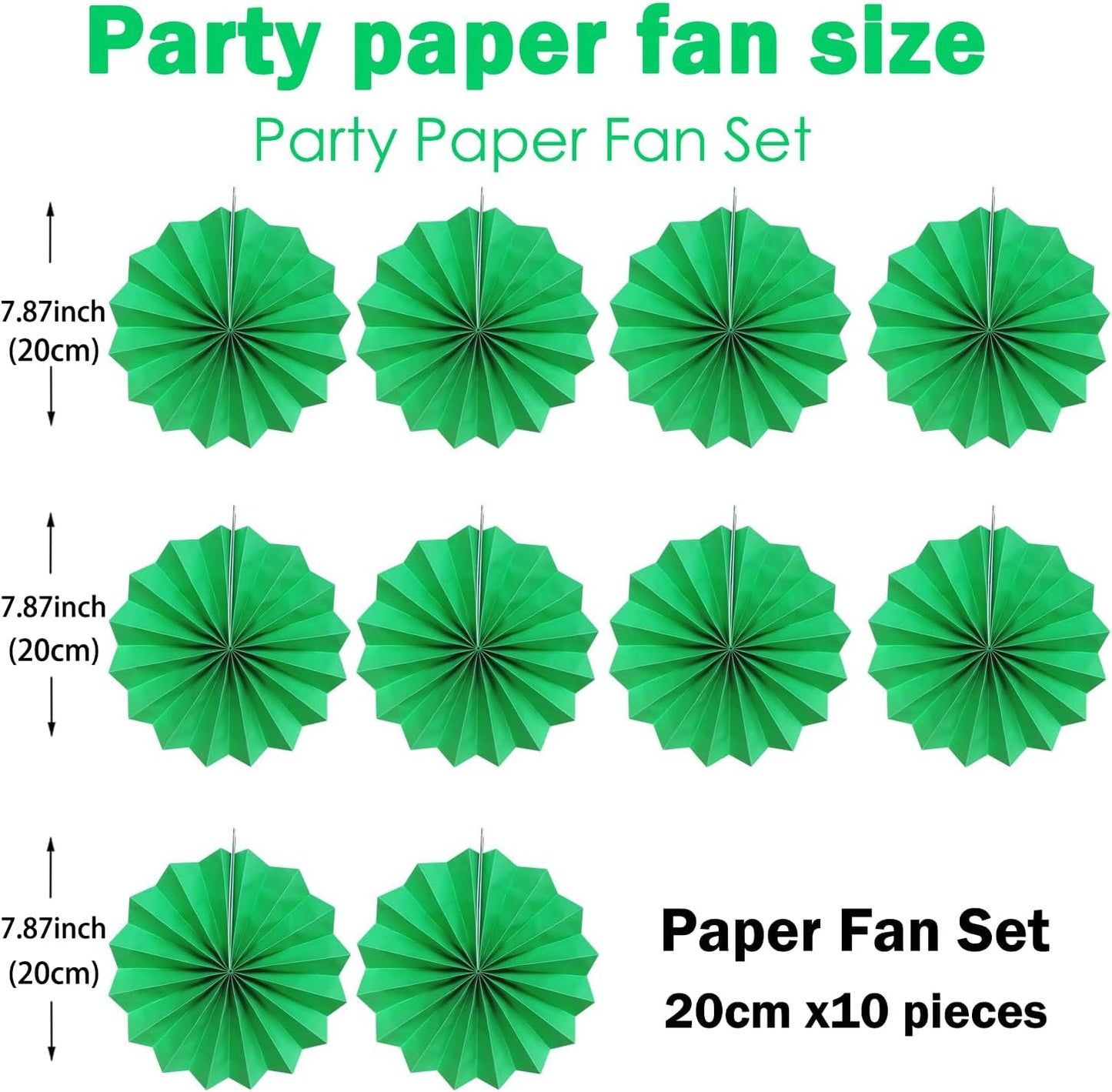 Green Party Decorations,Green Paper Decorations for Party,Tennis Party Decorations Party Paper Fans Bulk 8in,Graduation Decoration Classroom Decor,St Patrick's Day Decortions 30 Color DIY Set （Green）