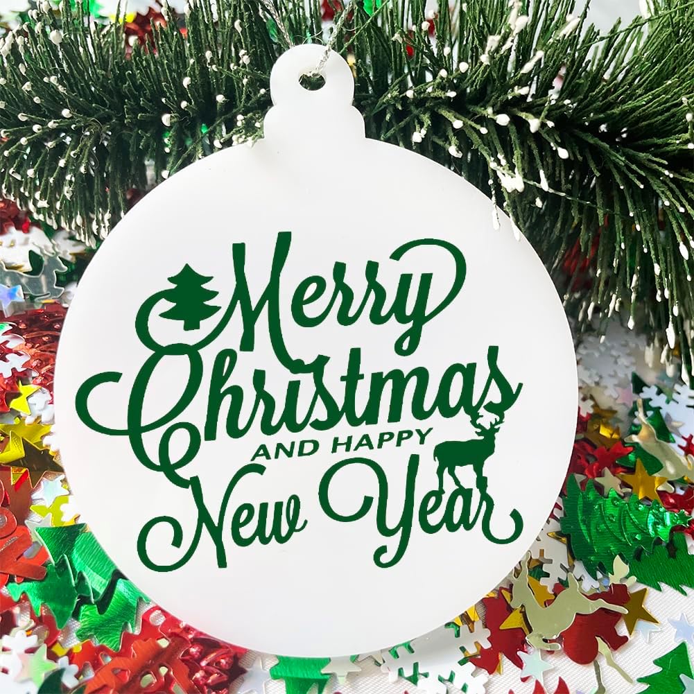 20pcs 4 Inch White Acrylic Christmas Ornaments Blanks - Unfinished Round Acrylic Ornaments for DIY Crafts & Hanging Decorations