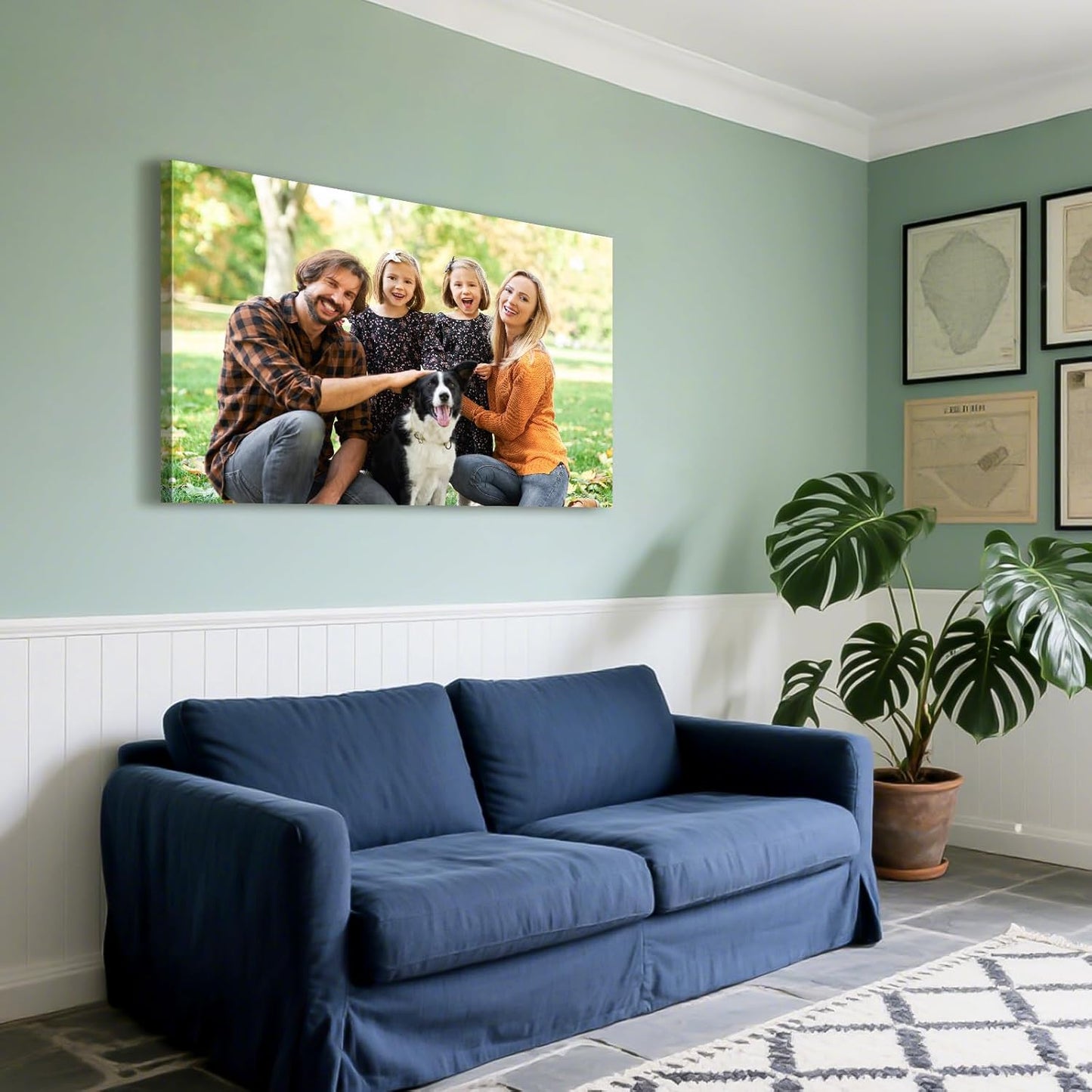 Custom Canvas Prints with Your Photos - Personalized Pictures Print, Customized Photo Gifts, Wall Art Poster Canvas Printing for Wedding, Family, Baby, Pets, Home Office Decor, Wrapped Frame 40x28