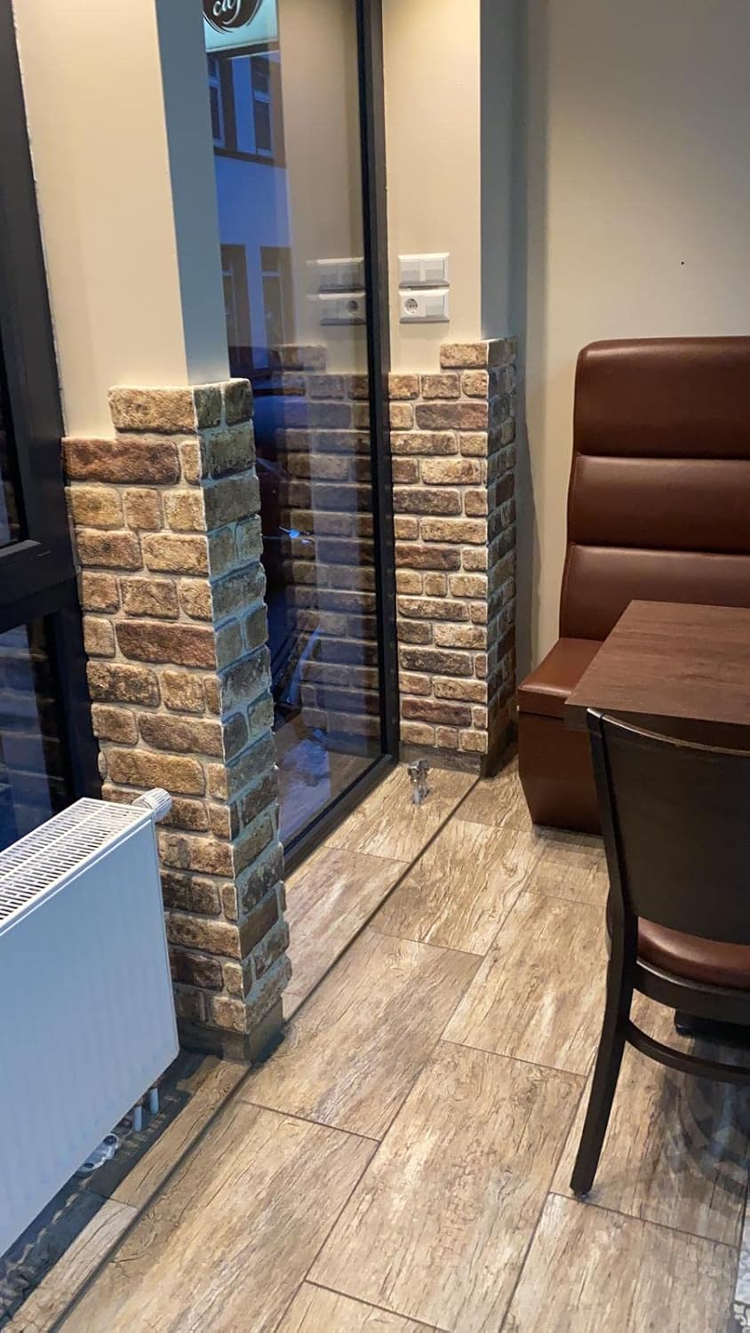 Dundee Deco 3D Wall Panels Faux Brick - Cladding Light Brown Stone Look Wall Paneling, Styrofoam, Sample, Size 10 x 10 in.