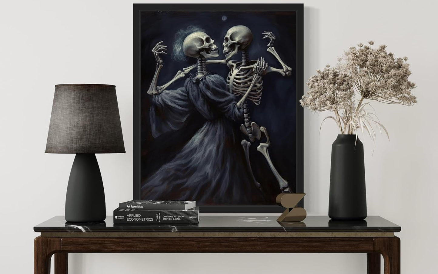 Dancing Skeleton Poster Art Print, Halloween Scary Vintage Wall Art Academia Spooky Painting Decoration for Horror Prints, Gothic Posters Bedroom Decor 89 (Dancing Skeleton, 8 x 10 inches, Unframed)