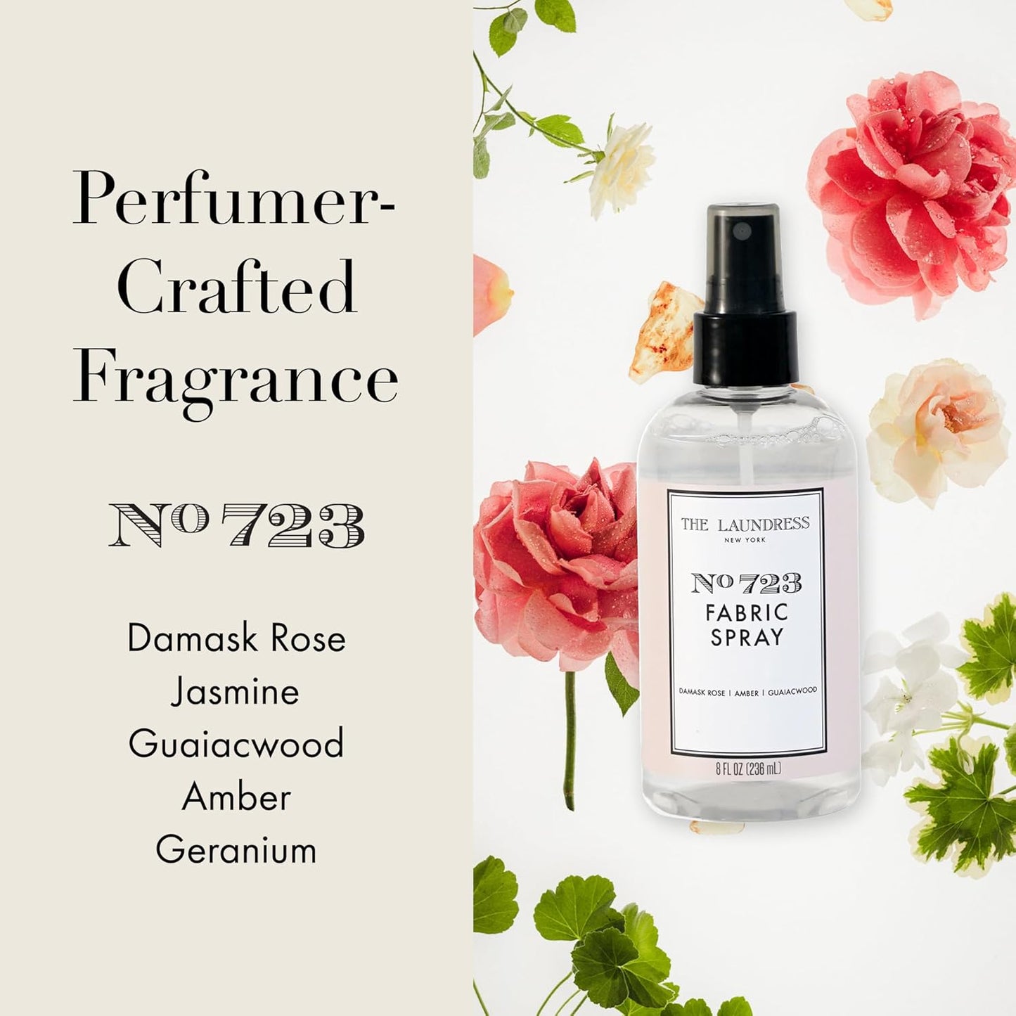 The Laundress No. 723 Fabric Spray, Wrinkle Release, Upholstery & Linen Spray, Fabric Refresher, Rose Inspired Scent, 8 Fl Oz