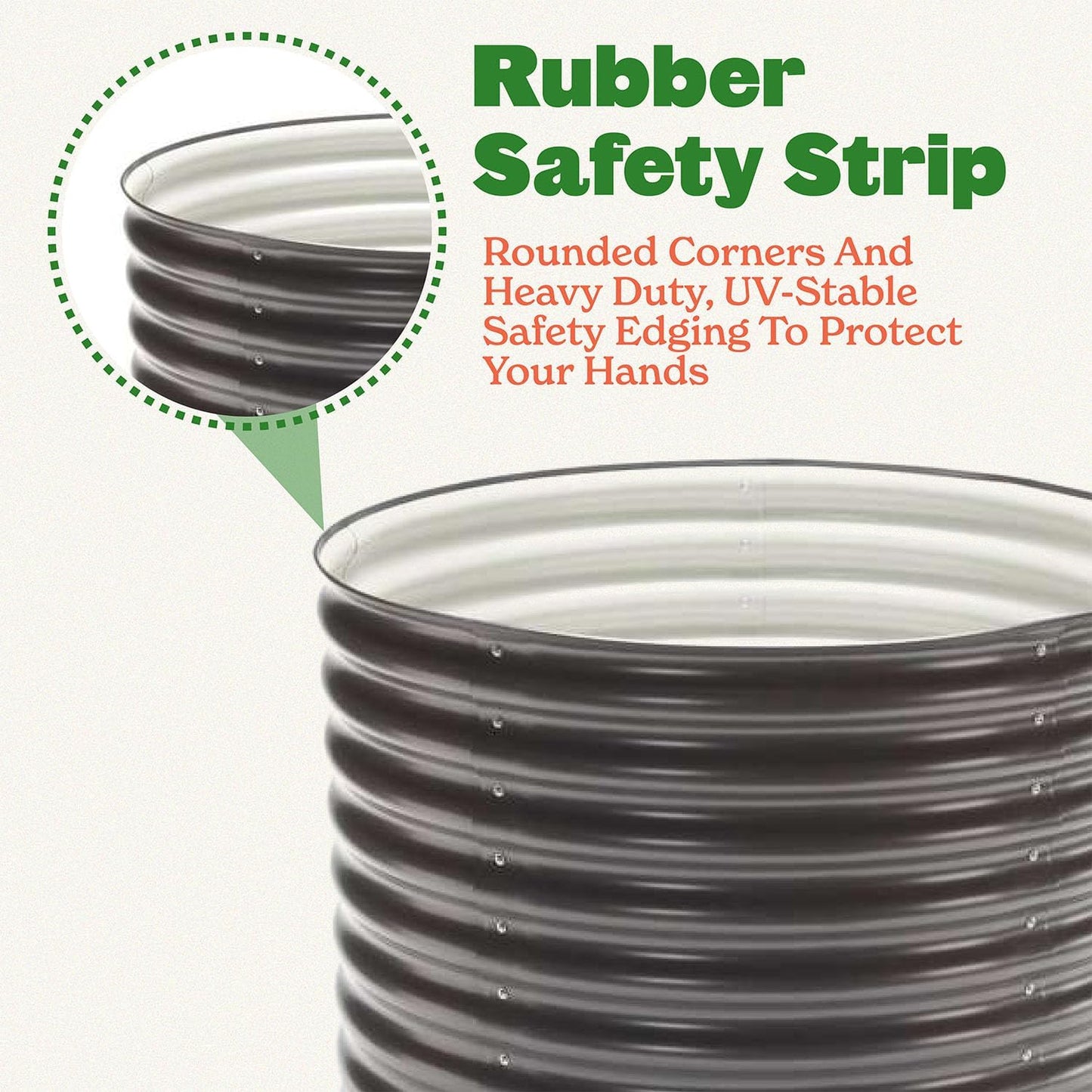 Epic Gardening 5-in-1 Modular Galvanized Raised Garden Bed Kit, 30" Short Metal Planter Box, Durable Aluzinc Steel Raised Garden Bed Outdoor for Vegetables, Herbs, Flowers & Fruits - Round Slate Grey