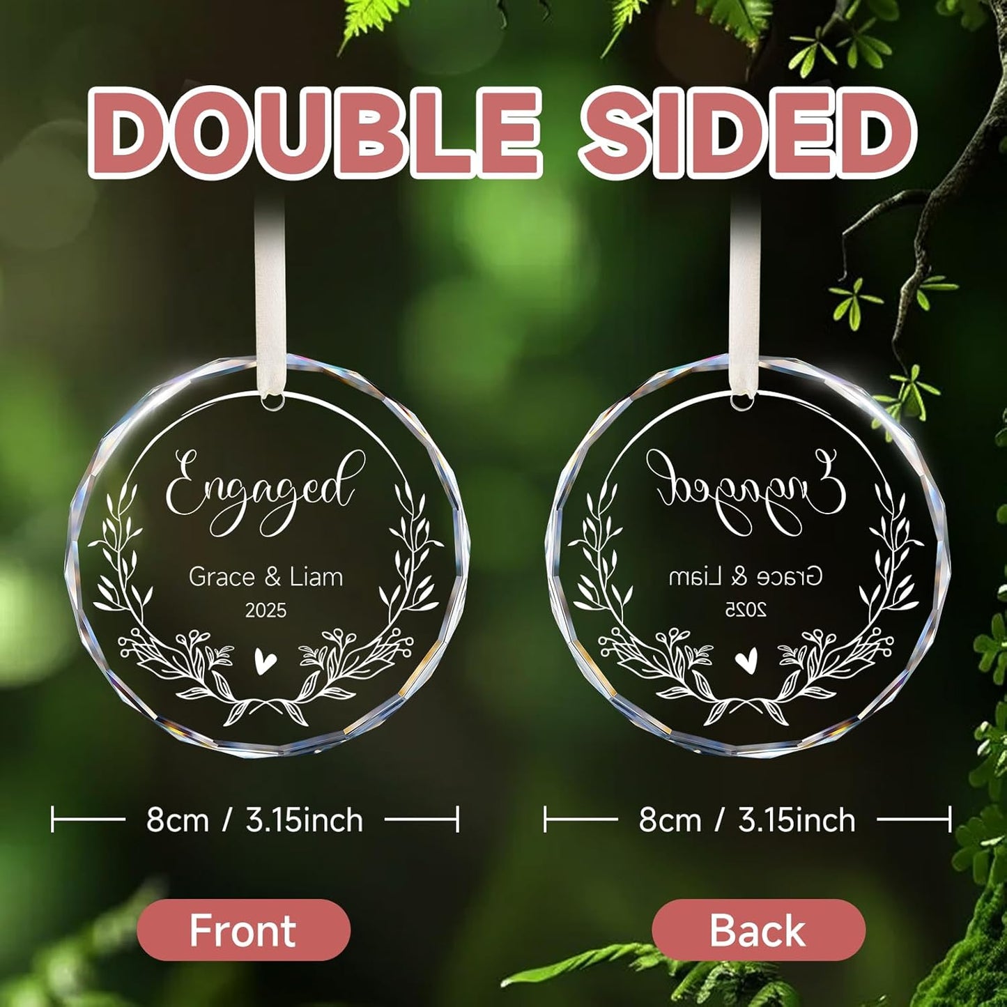 Engagement Gifts for Couples - Personalized Ornaments Keepsake Gift for Newly Engaged, Women, Fiance, Her - Bride to Be Gifts, Just Engaged Ornament 2025 - Christmas Tree Decorations