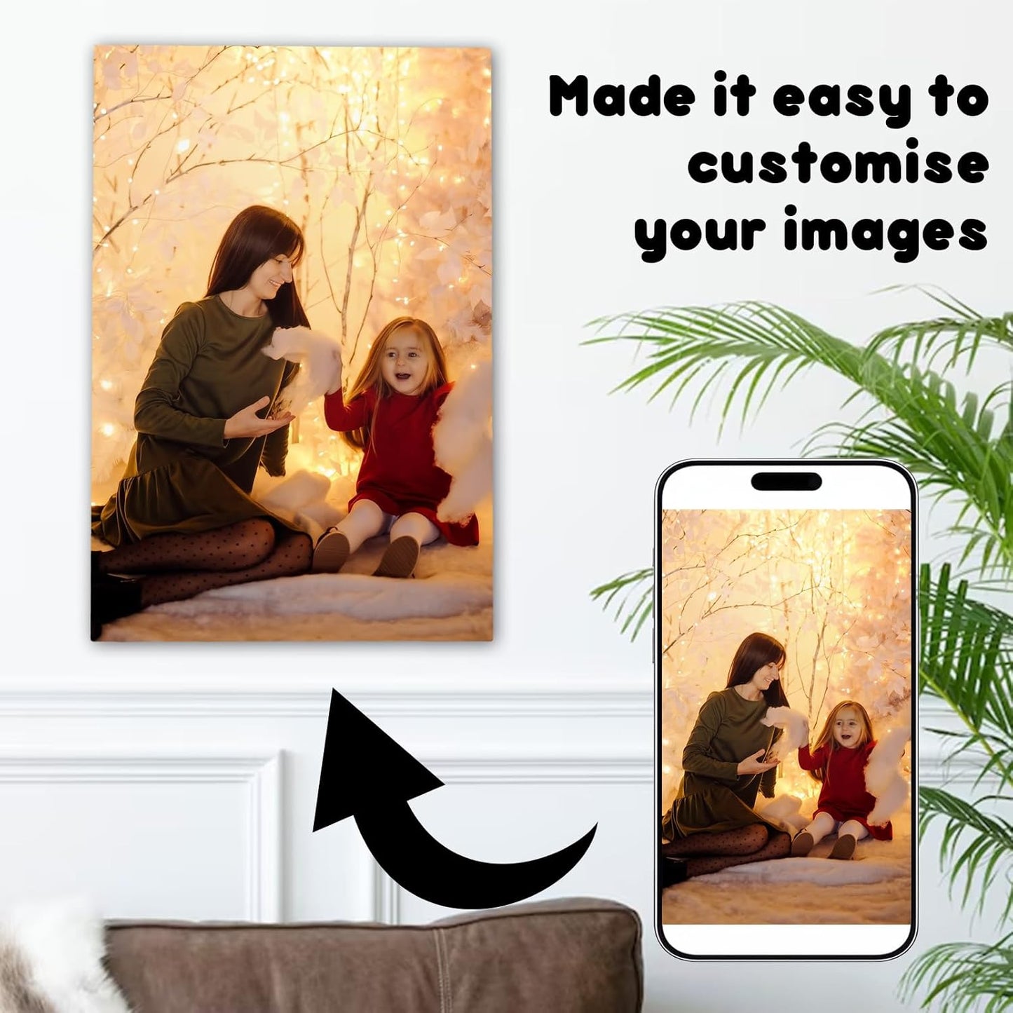 Customized canvas prints with your photos Canvas Prints With Your Photos on Custom Wall Art for Bedroom, Living Room, Wedding Baby Pet Family Home Decor Gifts Keepsakes Picture Framed Wall Art 18×24