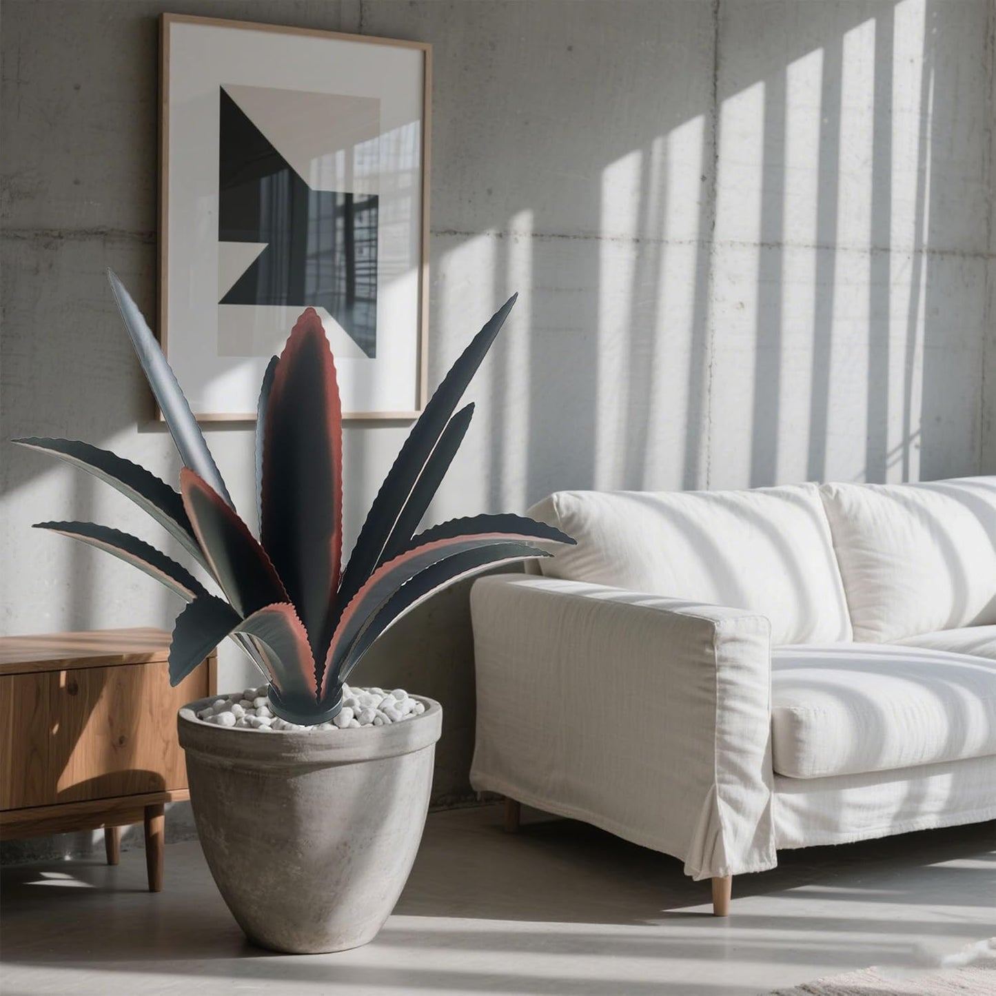 DIY Metal Agave Plant Art Yard Tequila Art Sculpture, Tequila Rustic Garden Sculpture Statue Outdoor Decor,Agave Metal Plants for Yard, Garden Lawn Ornaments (12 Leaves -Black)