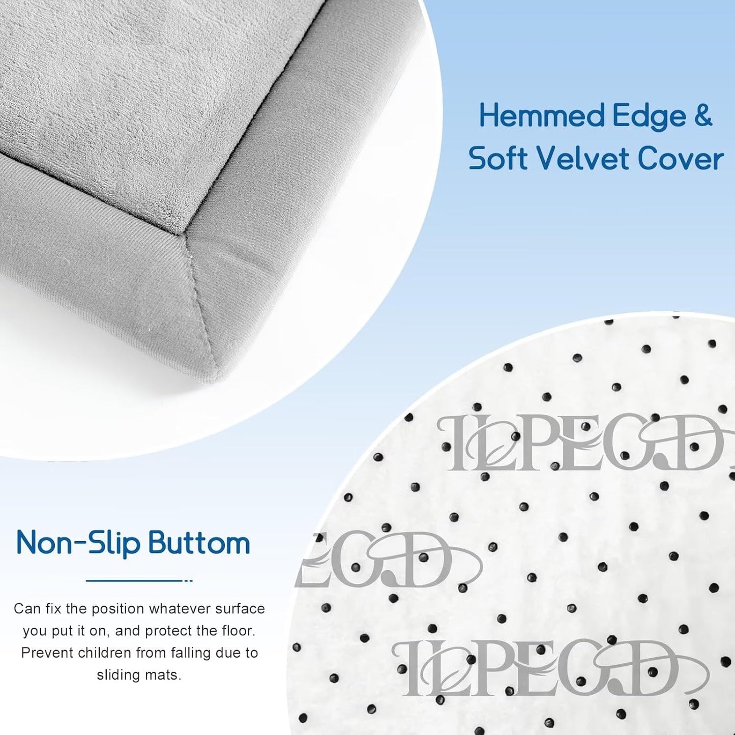 Baby Play Mat for Floor Tummy Time Nursery Rug Muscle Mat Area Playroom Rug 4'11x3'28" Memory Foam 1.3" Thick Crawling for Babies,Toddlers, Infants, Kids(Light Gray)