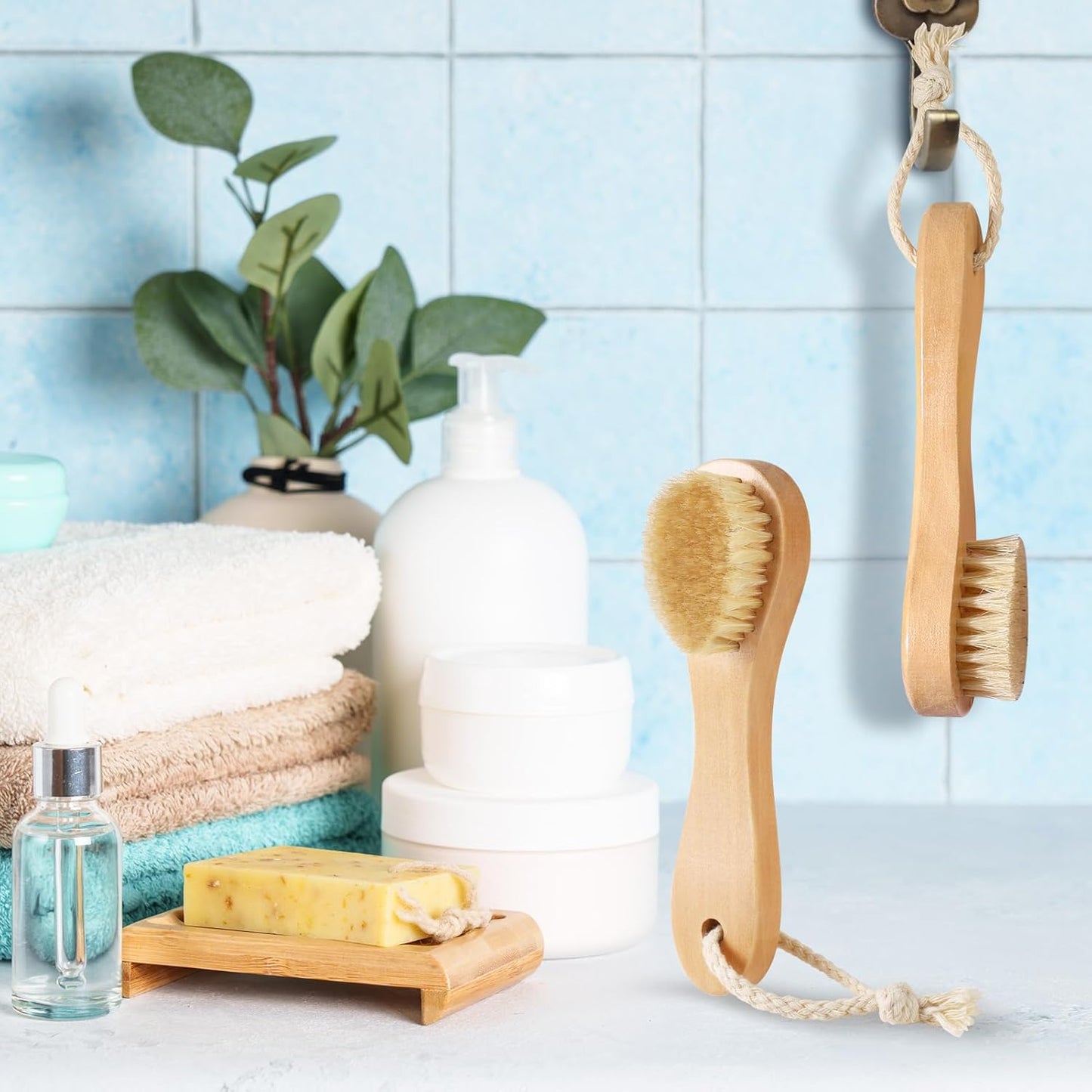 3 Pcs Wood Laundry Stain Brush Stain Remover Brushes with Boar Bristle Small Stain Brush for Clothes for Scrubbing Stains from Furniture Fabric Leather(3 Pcs A)