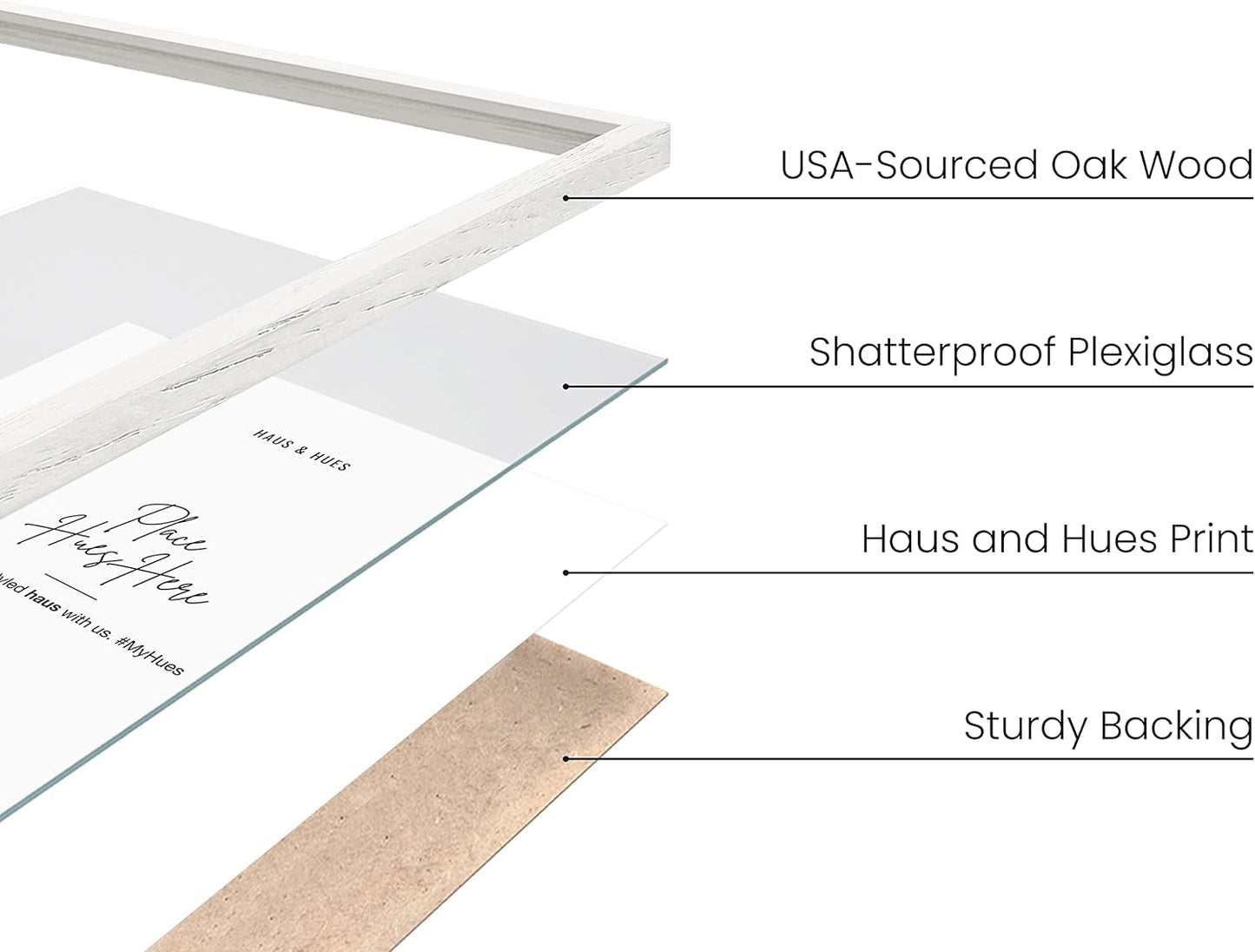 HAUS AND HUES Set of 3 Wood Picture Frames 8.5 X 11 - Wood Picture Frames 8.5 X 11 Document Frames 8.5x11, Certificate Frames 8.5 X 11 Multi Pack Natural Wood Frame, 8.5 X 11 Frame (White Oak Frame)