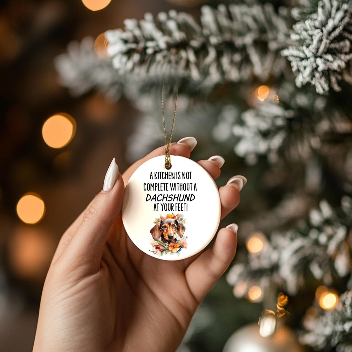 Dachshund Ornaments, Dachshund Ornaments for Christmas Tree, Dachshund Gifts for Women, Doxie Gifts, Weiner Dog Gifts, Dachshund Ceramic Ornaments, Dachshund Decorative Hanging Ornament