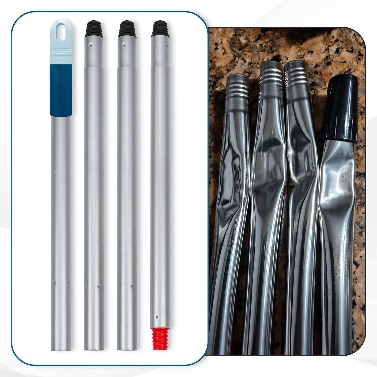 Stiff Bristle Deck Brushes for Scrubbing Heavy Duty with Rubber Scrape Squeegee, 55” Long Handle Scrub Brush for Bathroom Shower Carpet Outdoor Floor Cleaning (Head Size: 10.8”)