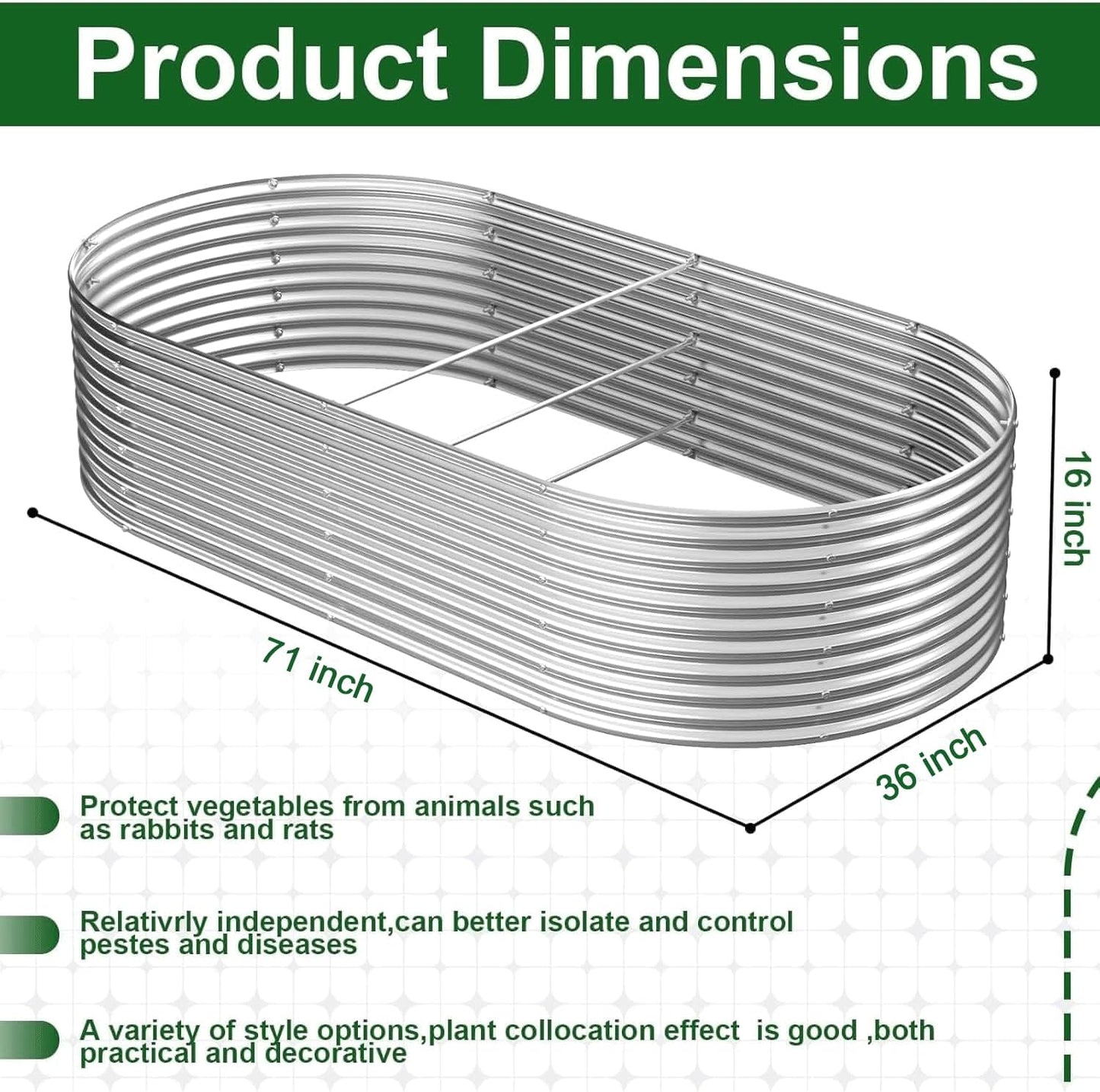 2 Pack 6x3FT Tall Galvanized Raised Garden Bed Outdoor,Metal Garden Bed for Vegetables,Steel Raised Beds for Gardening,Above Ground Garden Box for Flower-TA0