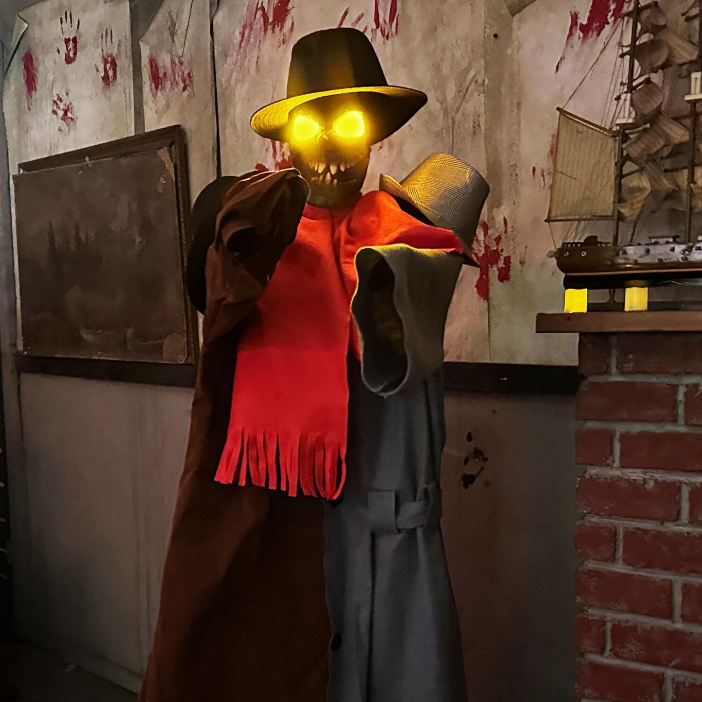 Haunted Hill Farm Life-Size Animatronic Coatrack Monster by Tekky Halloween Decoration with Motion-Activated Sounds