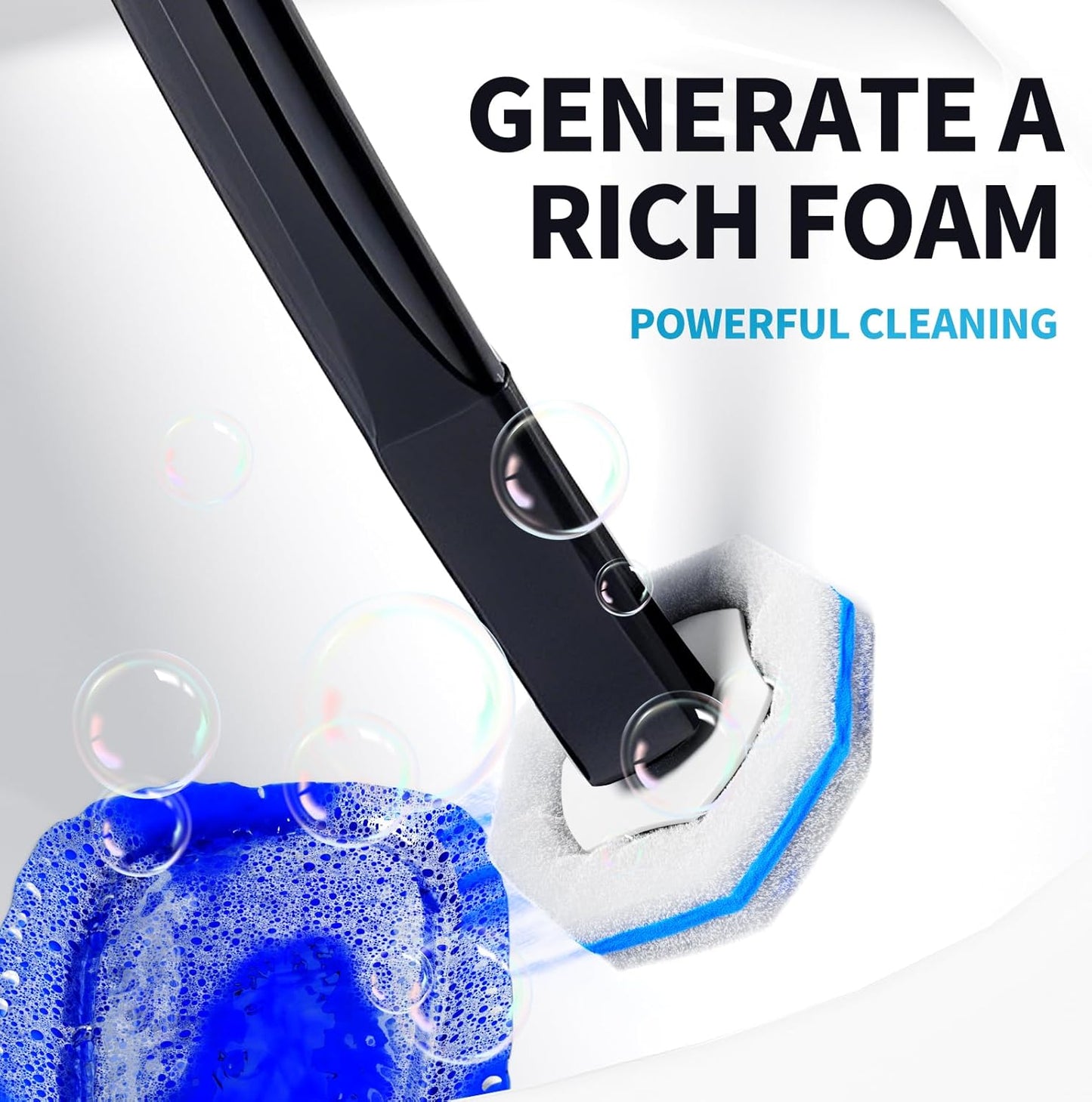 Disposable Toilet Brush with 50 Wand Cleaner Refills Pads，Wall Mounted Toilet Bowl Holder Set，Toilet Cleaning System Starter Kit，Bathroom Cleaning System for Sink Bathtub Wash Basin