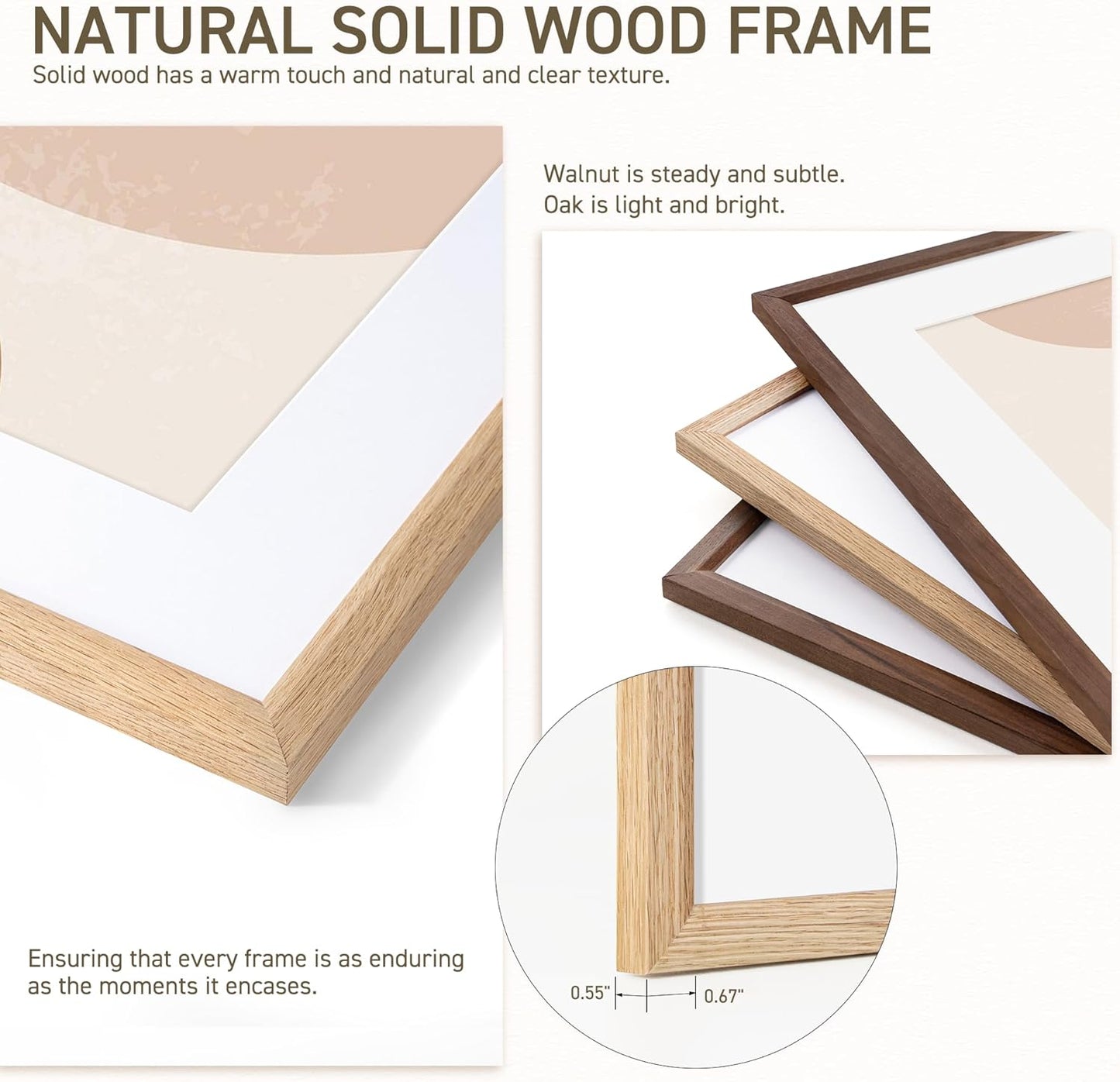 27x40 Poster Frame Natural Solid Oak Photo Frames with 24x36 Removable Mat Wall Hanging Large Handcrafted Frame with HD Plexiglass Wall and Tabletop Display Large Picture Frame