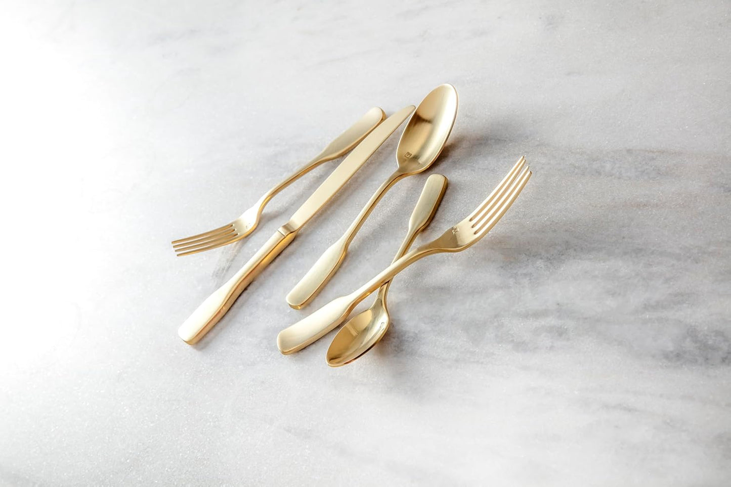 Fortessa Ashton 18/10 Stainless Steel, 20 Piece Flatware Set (Service for 4), Brushed Gold