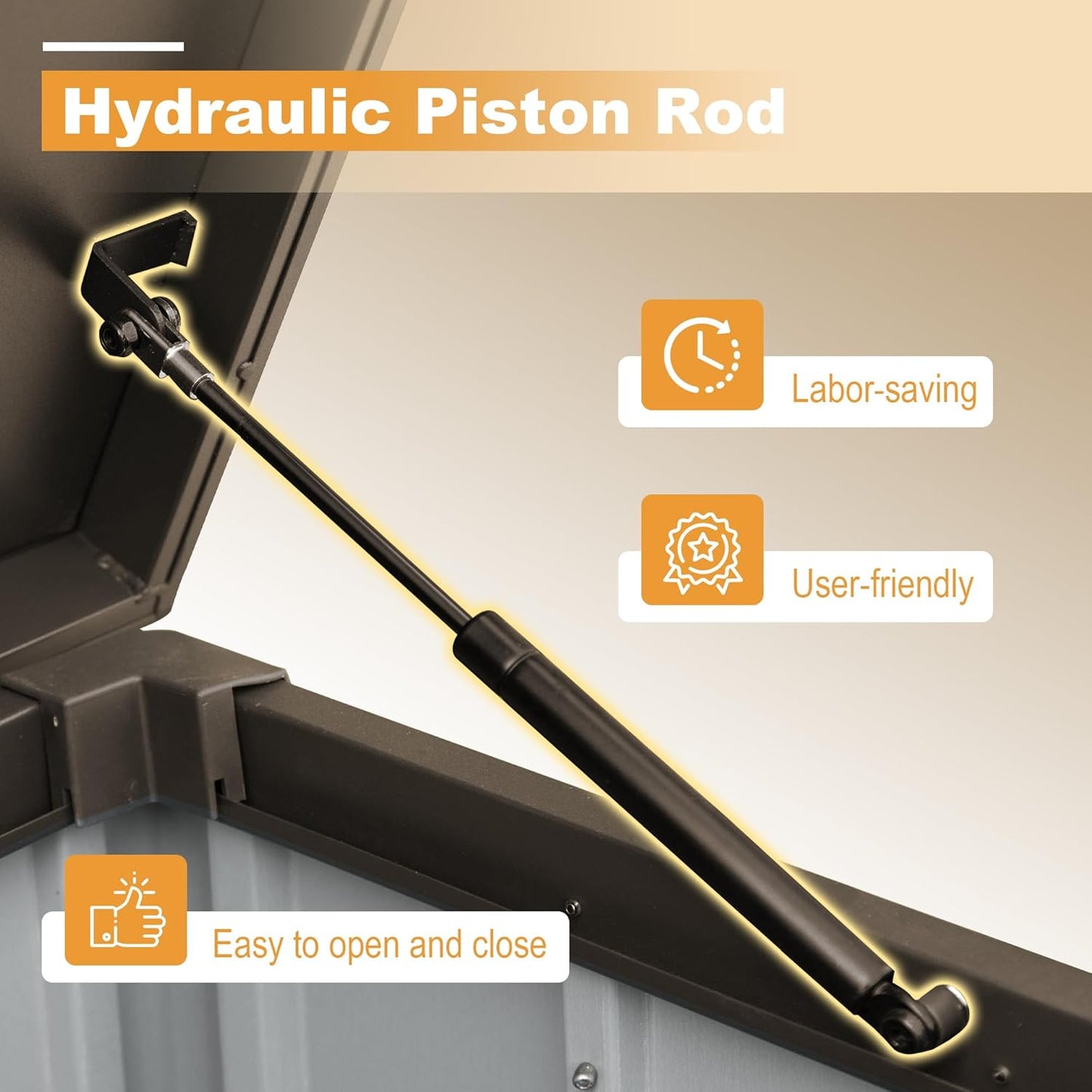 Domi 200 Gallon Deck Box, Outdoor Metal Lockable Storage Cabinet, Waterproof Steel Outdoor Bench with Lockable Lid, Side Handles & Rolling Casters for Outside Cushions, Pillows, Garden Tools, Brown