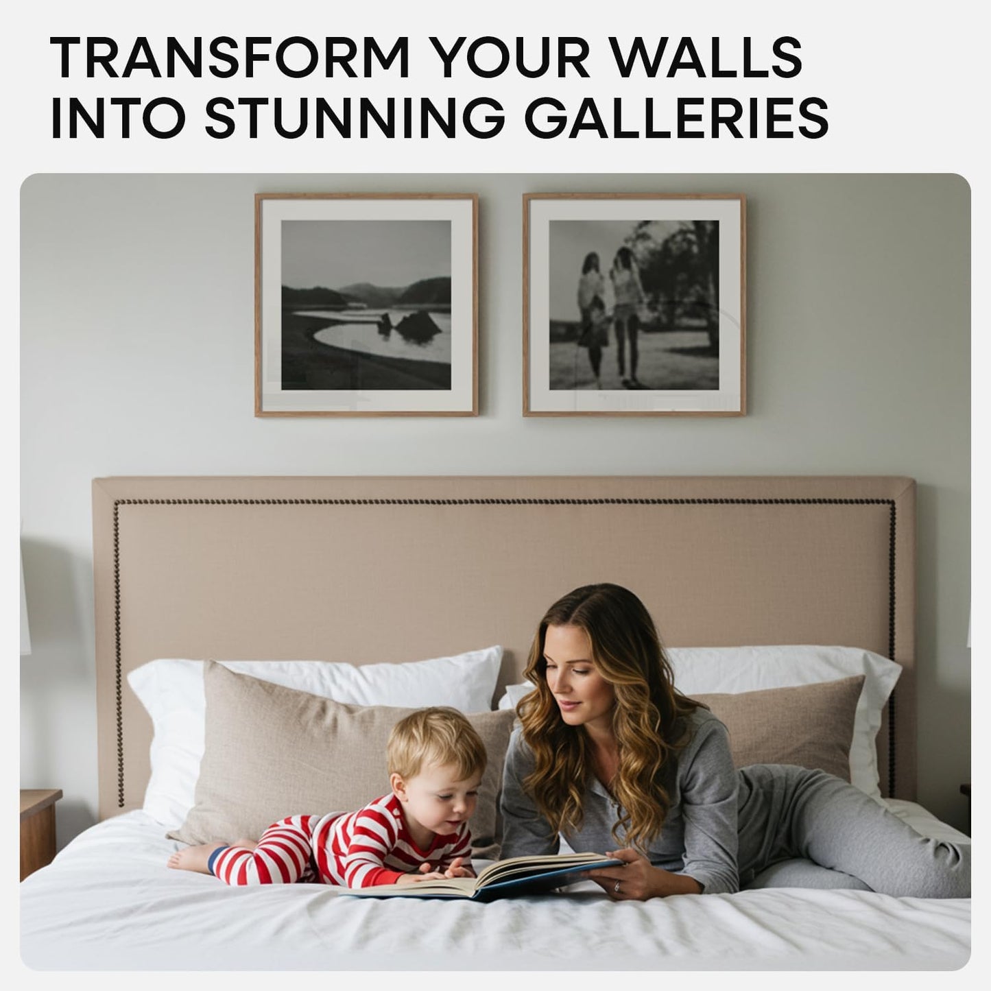 Homeforia 20x20 Wood Picture Frame, High End Natural Oak 20 x 20 Square Light Wooden Frames with Mat 16 by 16 inch Photo, 20by20 Poster Frames Matted to 16x16 Print, Tempered Glass, Wall Kit, Set of 1