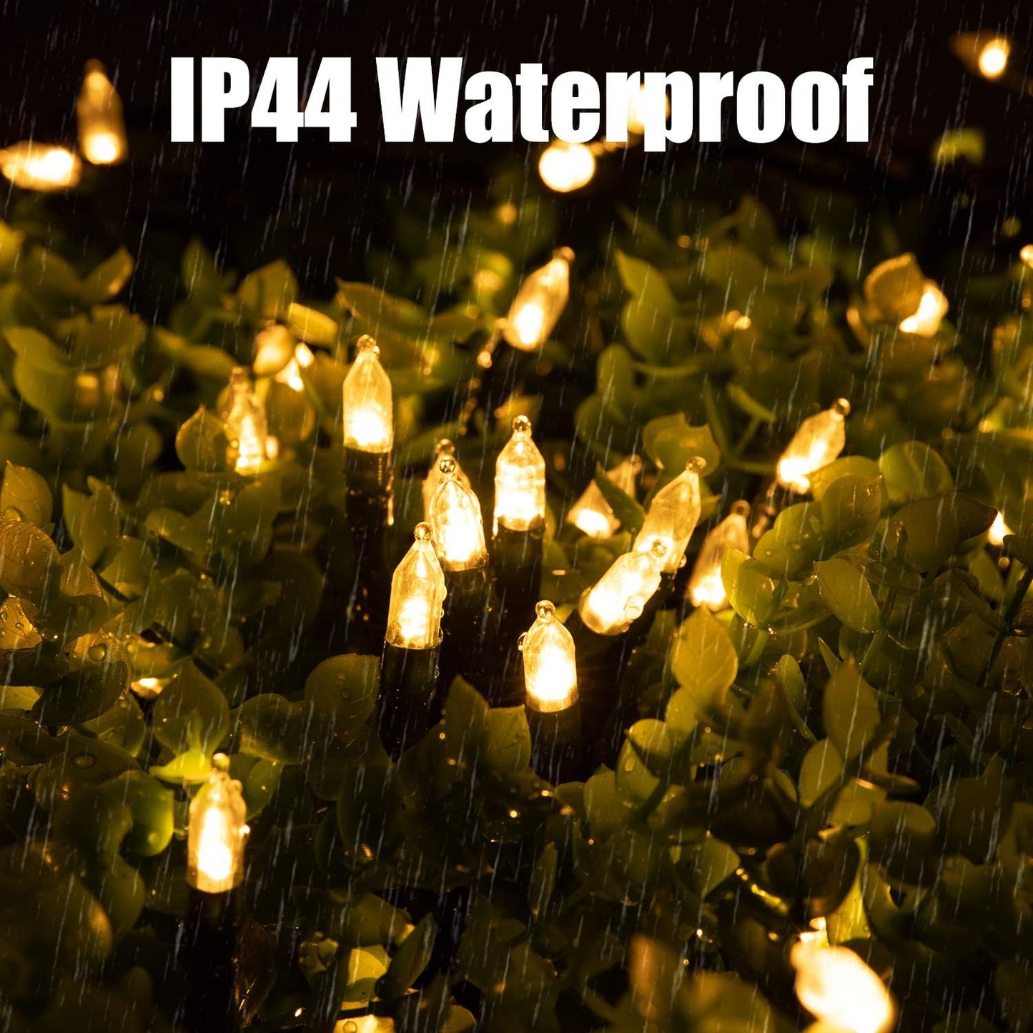 2PC LED Christmas Mini Lights, 75 Feet 200 LED Clear Bulbs String Lights with 8 Light Modes, Connectable Fairy Lights Plug in for Outdoor Xmas Trees Garland Wreath Holiday Decorations, Warm White