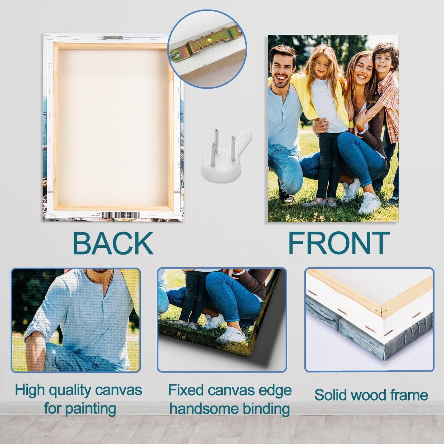 Custom Framed Canvas Prints With Your Photos-Personalized Picture To Canvas Wall Art ，Home Decoration Gifts Holiday Gifts