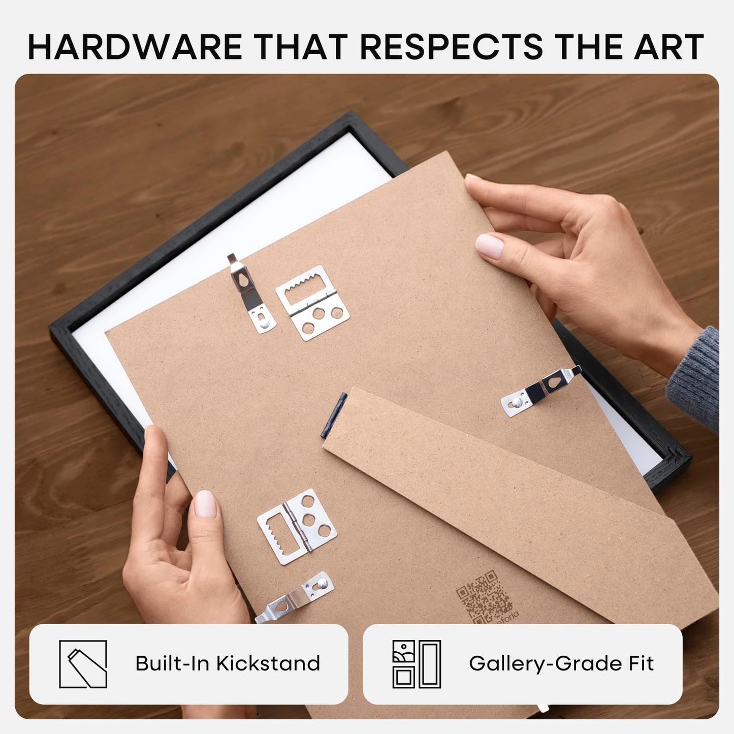 Homeforia 8x6 Black Wood Frame, High End Oak 6x8 Black Wooden Picture Frames with Mat 5x7 Art, 6 x 8 Frame Matted to 5 by 7 inch Photo, 6x8 Wall or Tabletop Frames, Tempered Glass, Wall Kit, Set of 1