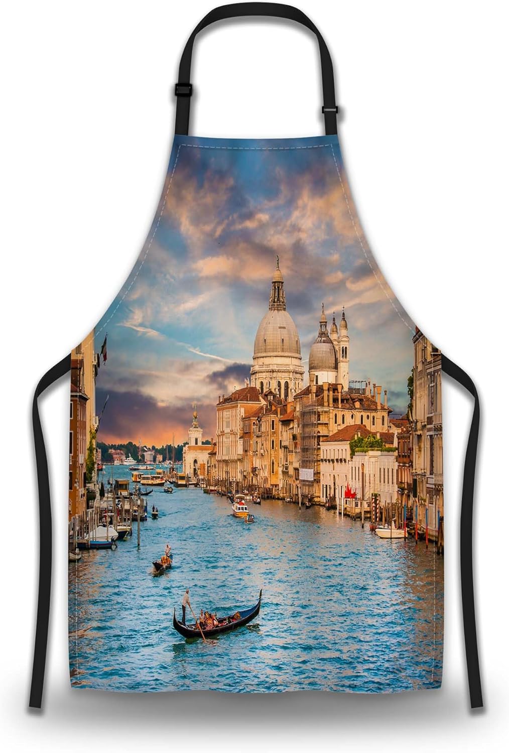 Garden Apron for Women Sunset in Venice Fun Aprons for Men for Kitchen Cooking Restaurant BBQ Painting Crafting Gardening 27” (W) x 31” (H), Waterproof Apron