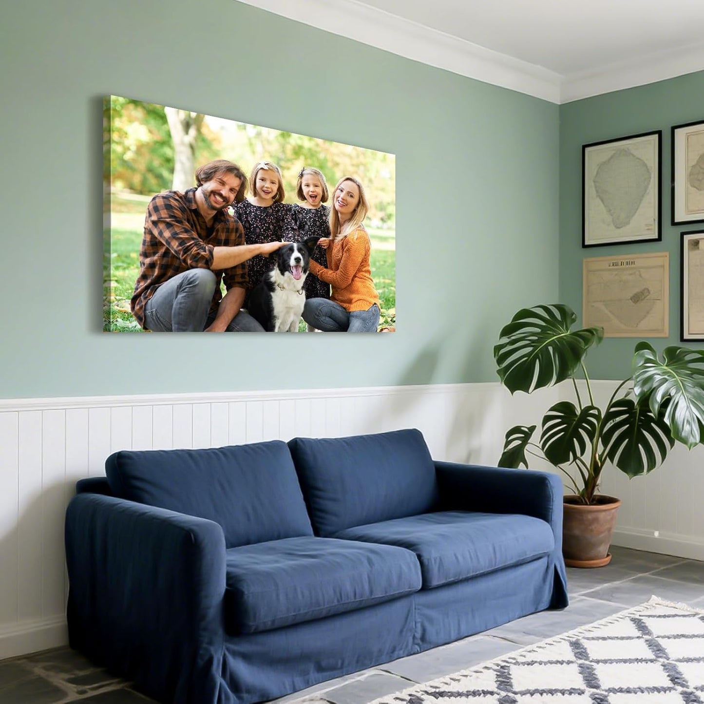 Custom Canvas Prints with Your Photos - Personalized Pictures Print, Customized Photo Gifts, Wall Art Poster Canvas Printing for Wedding, Family, Baby, Pets, Home Office Decor, Wrapped Frame 40x30