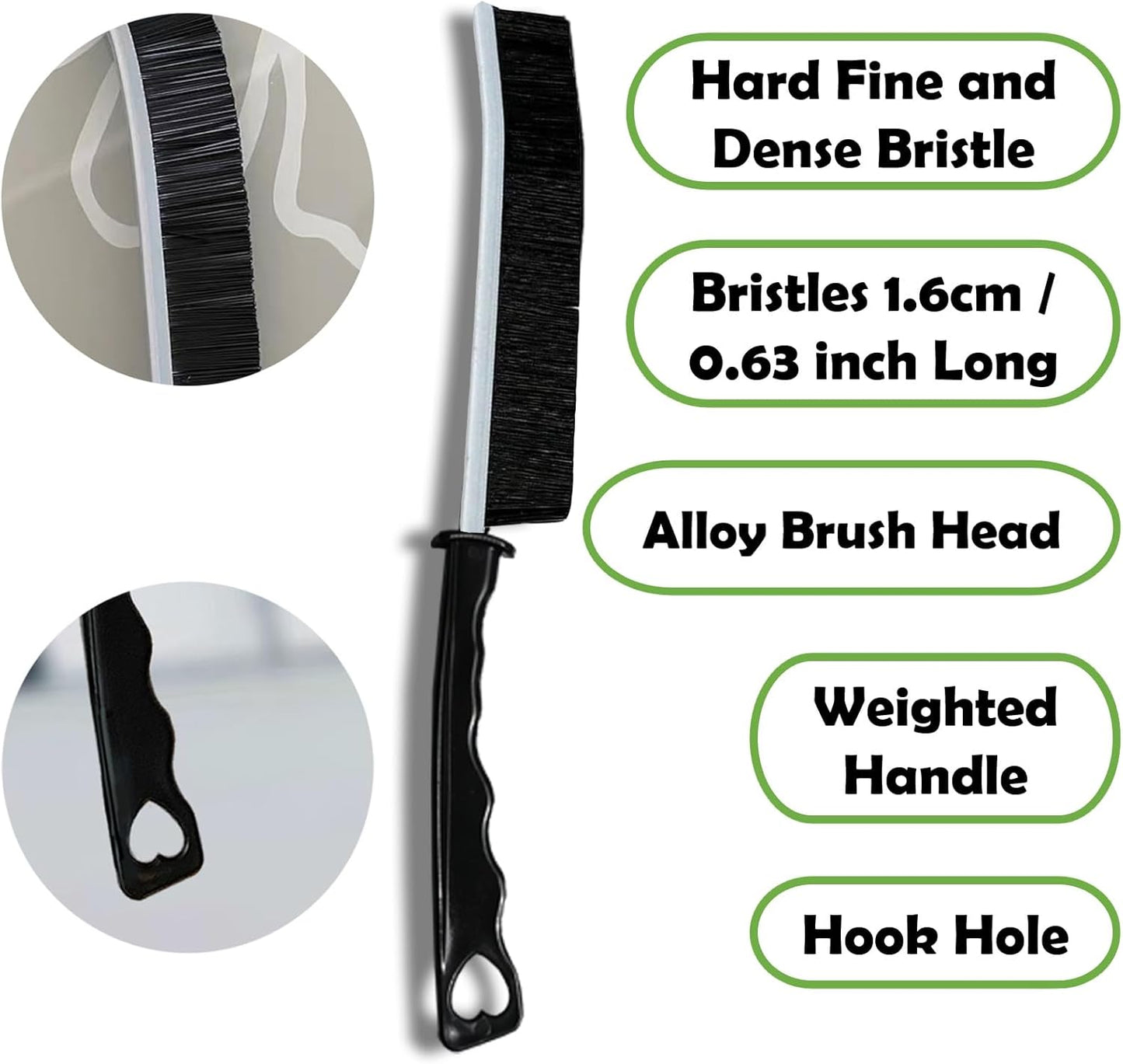 Crevice Cleaning Brush Set, Multi-Purpose Hard Bristle Brushes for Deep Cleaning Kitchen, Bathroom, Grout, Sink, Cup, Teapot, Bottle, Blender, Corners, Tight Spaces & More